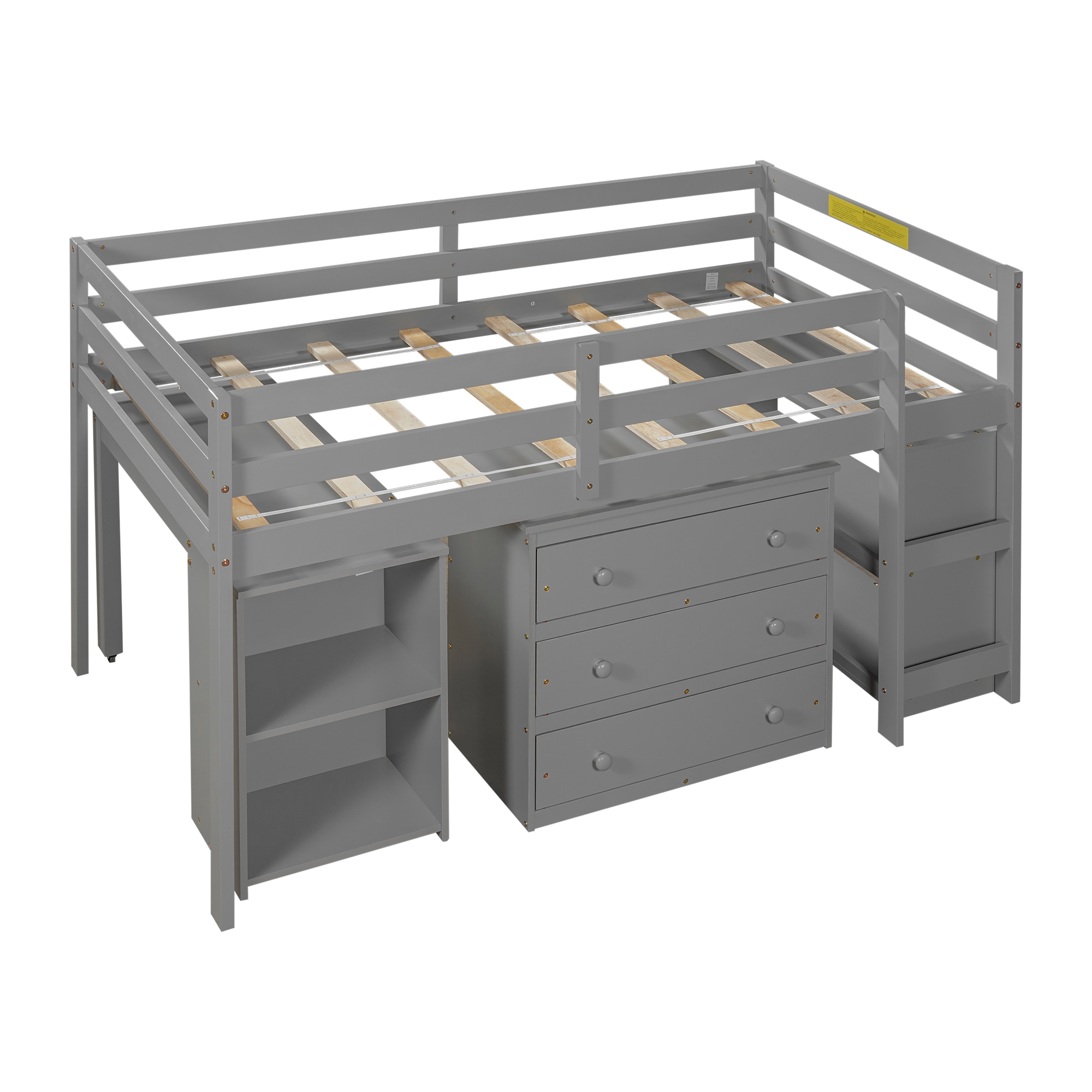 CASAINC LY-LP000103AAE House bed Gray Twin Loft Bunk Bed