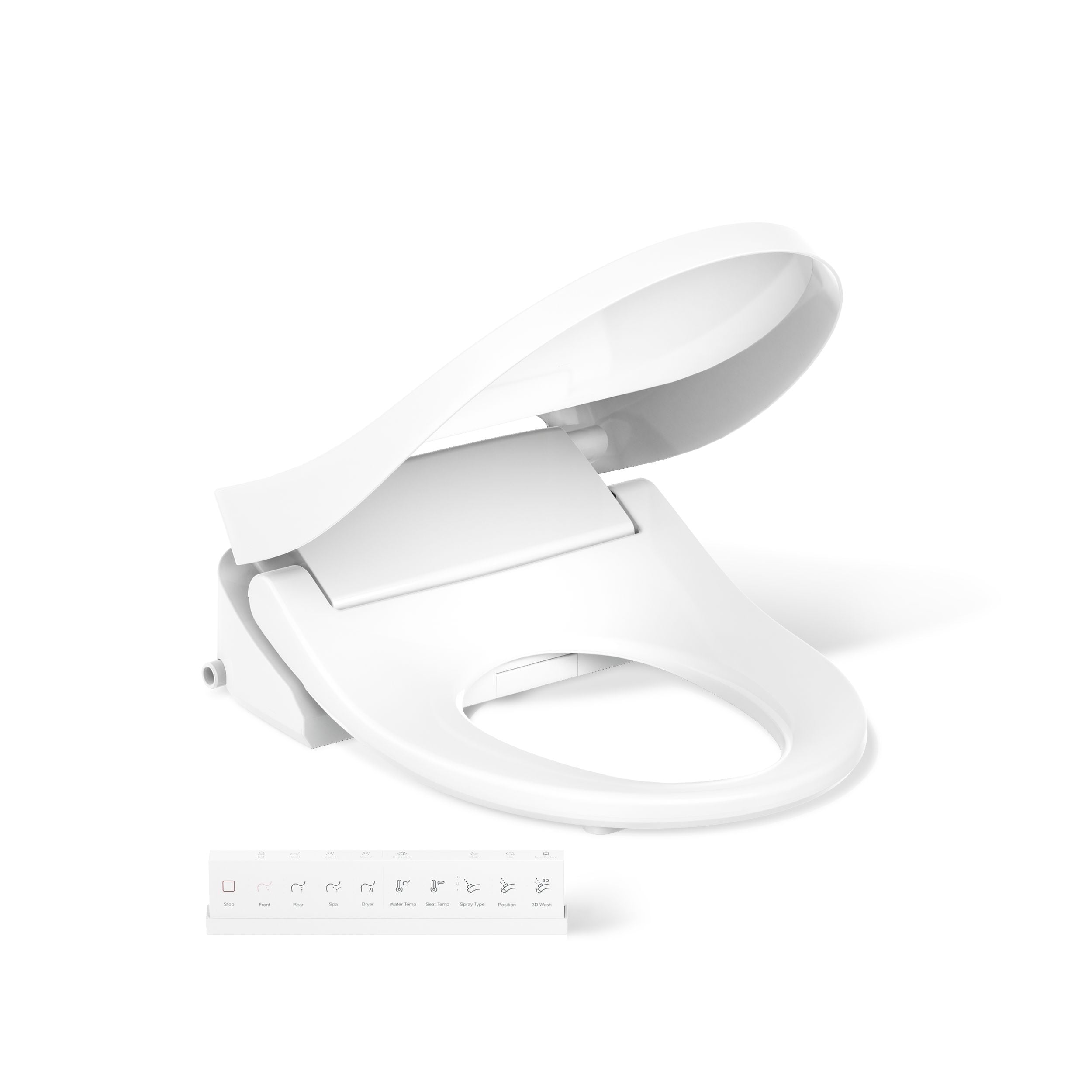 KOHLER PureWash E815 Plastic White Round Slow Close Feature Heated Bidet Function Toilet Seat