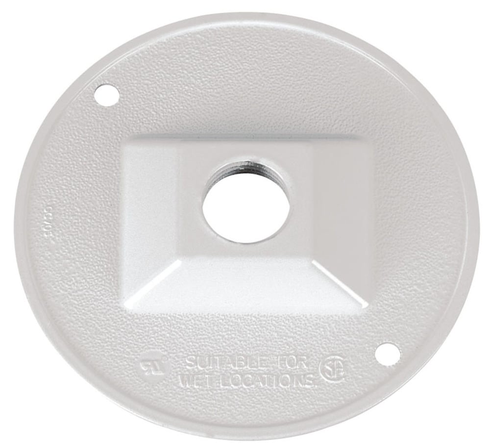 White Sigma Electric 14381WH 1/2-Inch 1 Hole Round Lamp Holder Cover 