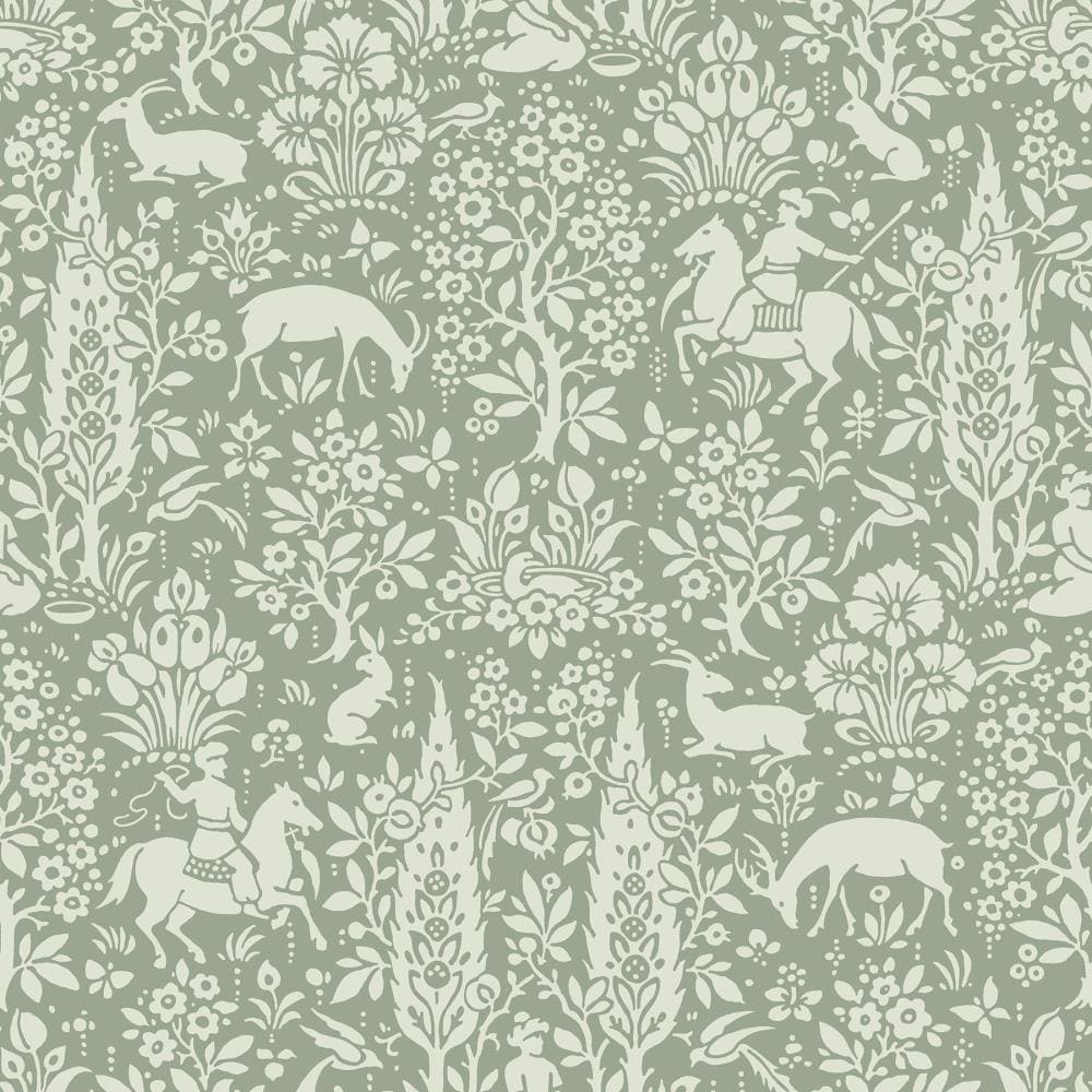 Crown M1167 CWV 56.4-sq ft Sage Paper Ivy/Vines Unpasted Wallpaper