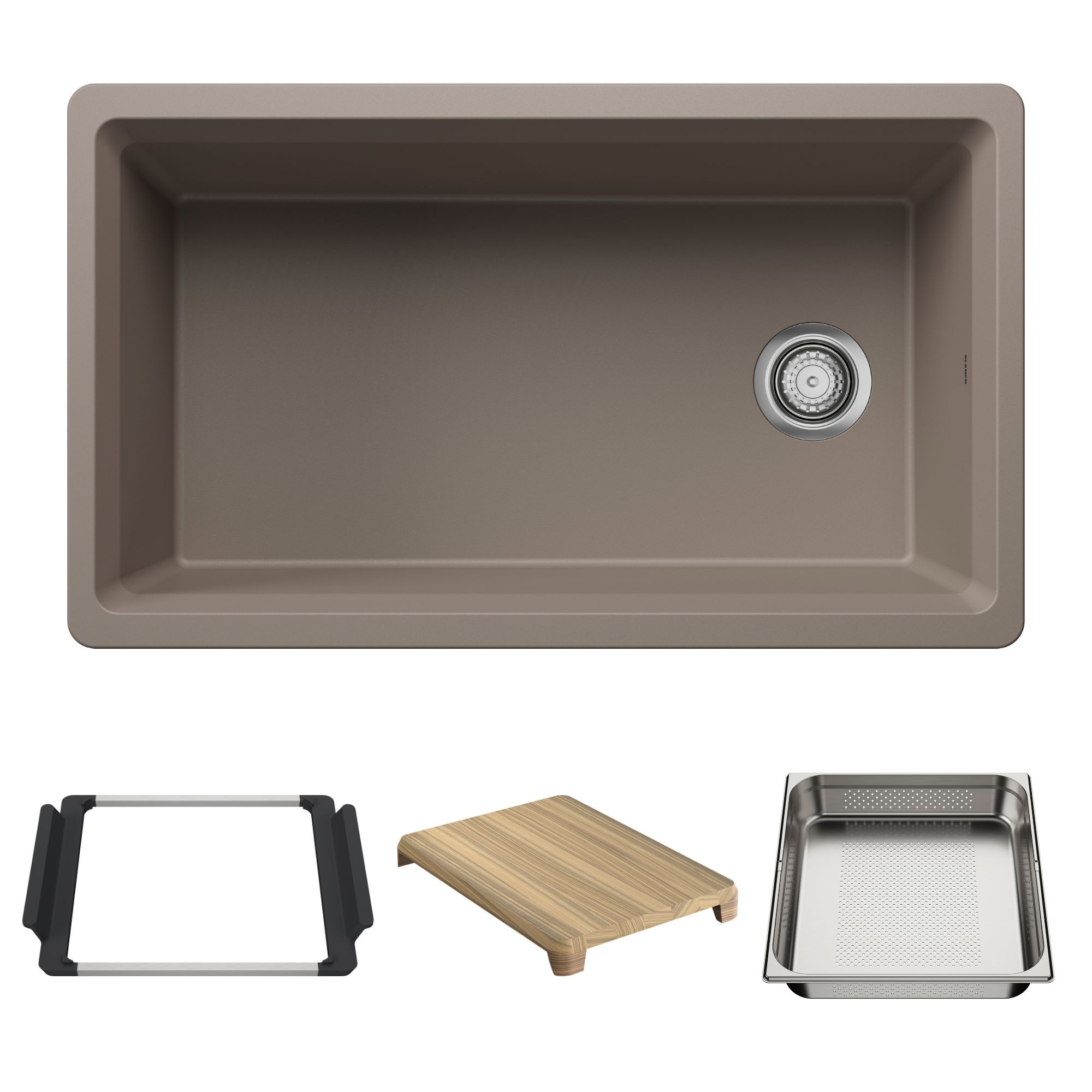 Blanco Inteos Undermount 33-in x 19.5-in Granite Single bowl Workstation Kitchen Sink