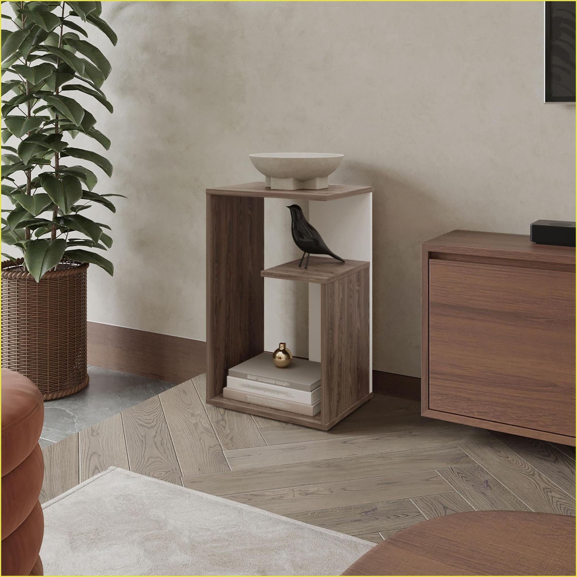 Watnature Space Saving Dark Walnut amp White Melamine Coffee Table for ...