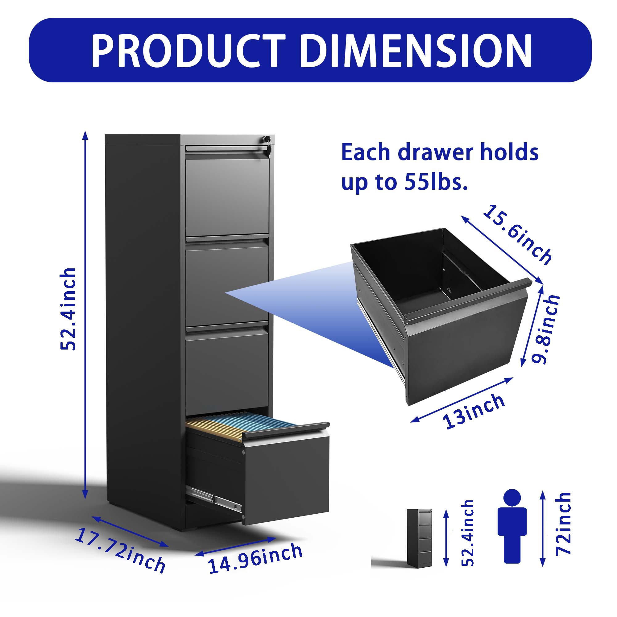 Kahomvis MAKE-QPO2-421 Storage-Cabinets - View #3