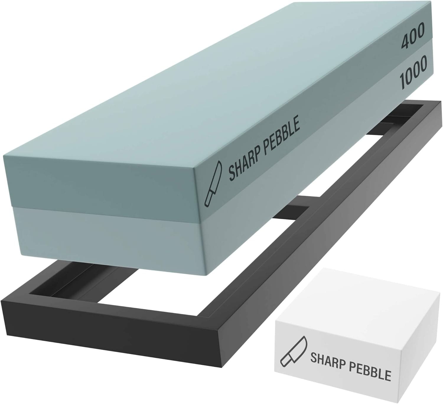 Sharp Pebble LB01LVZ2OZU  Premium Whetstone Knife Sharpening Stone 2 Side Grit 400 1000 Wetstone Kit with Flatening Stone
