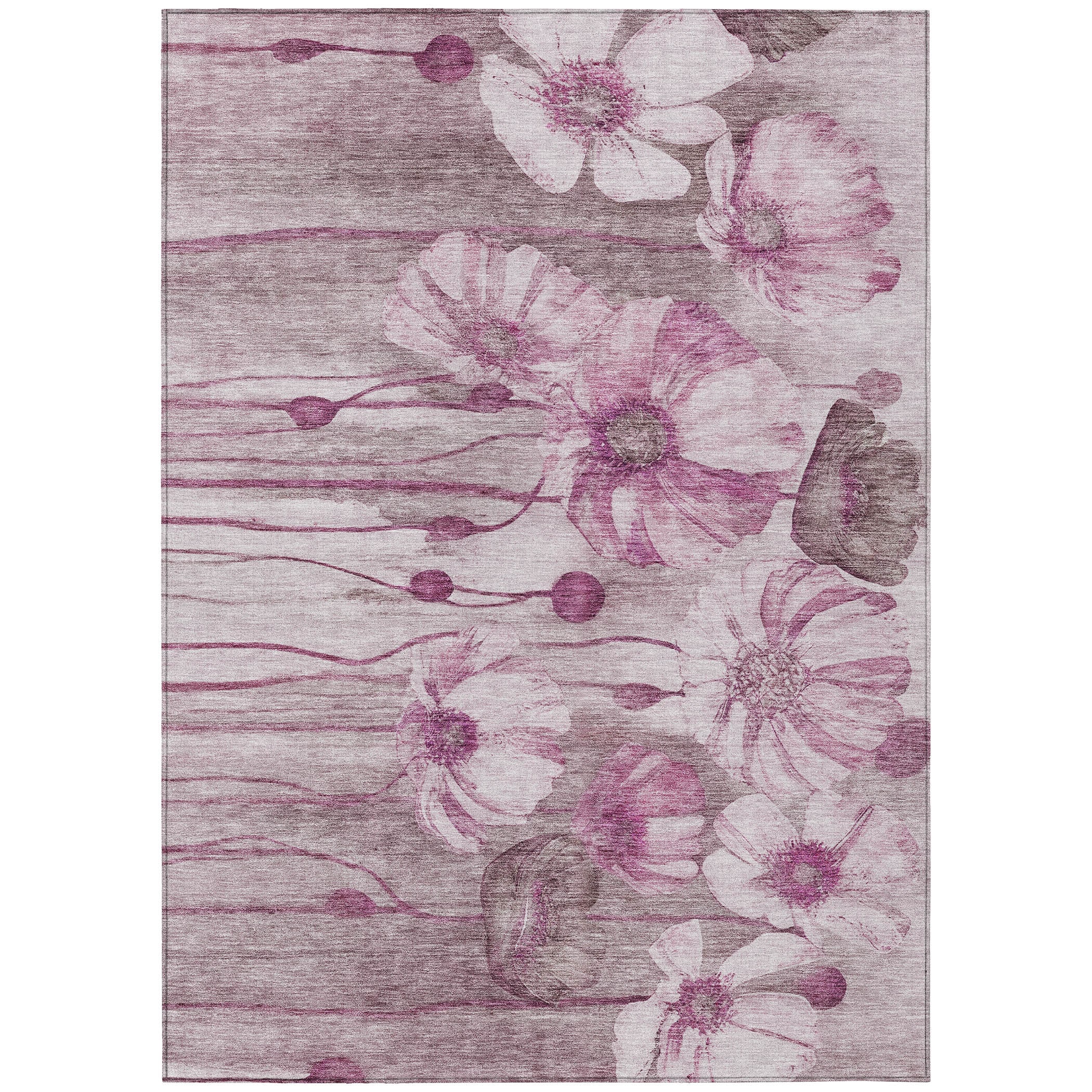 Addison Rugs ACN712PM5X8 Chantille ACN712PM 5 x 7 (ft) Polyester Plum Rectangular Indoor/Outdoor Geometric Machine washable Area rug