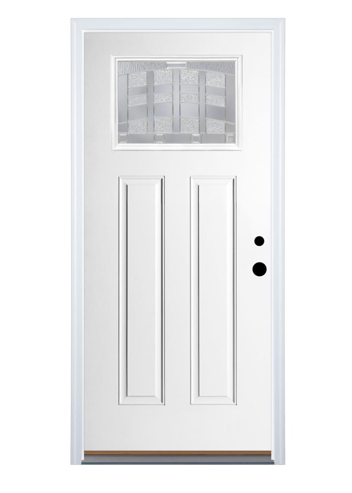 Therma-Tru Benchmark Doors Emerson 36-in x 80-in Fiberglass Craftsman Left-Hand Inswing Ready To Paint Prehung Single Front Door with Brickmould -  SFGEM2115Z30LB