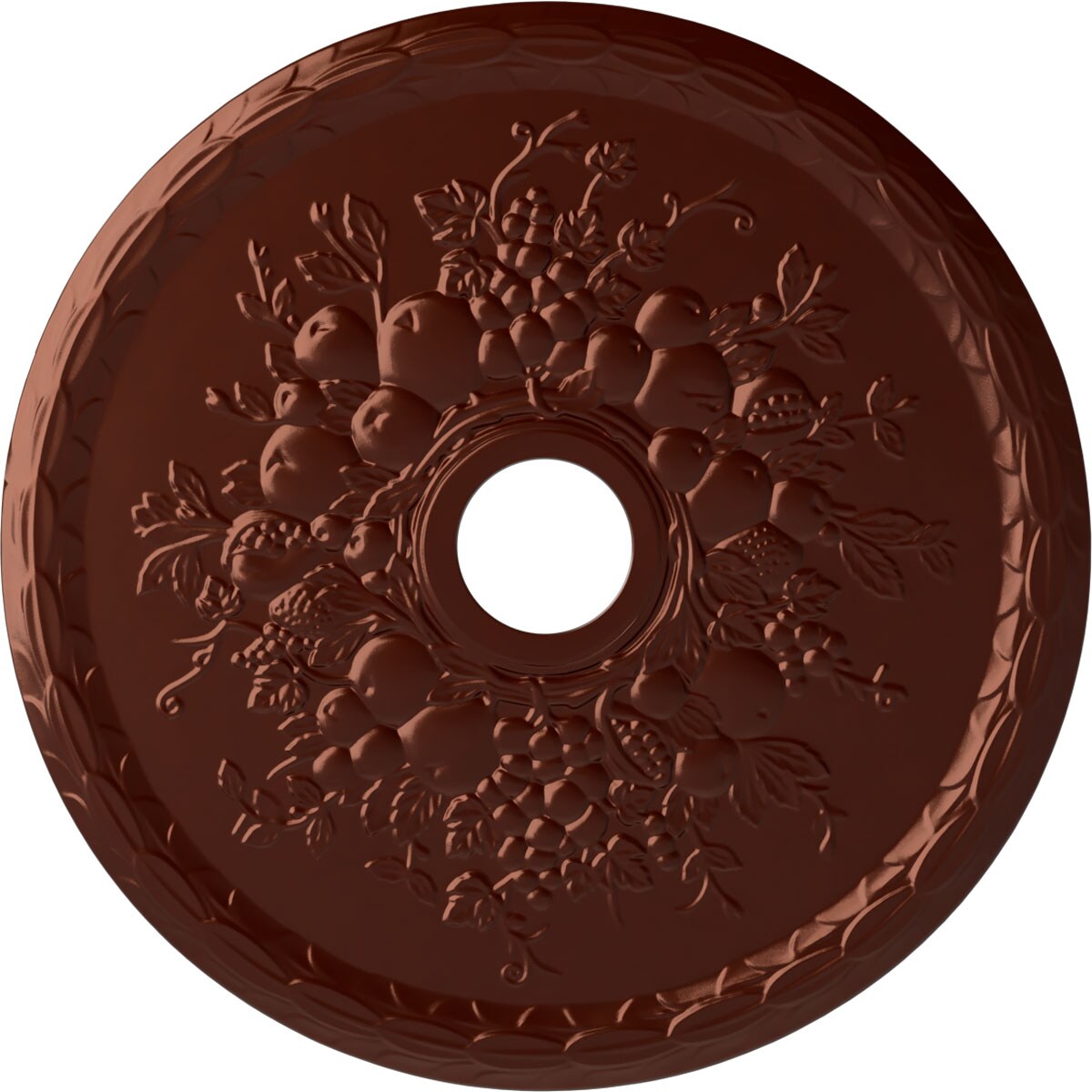Ekena Millwork CM22GRACS Grape 22.625-in W x 22.625-in L Painted Antique Copper Polyurethane Whole Ceiling Medallion
