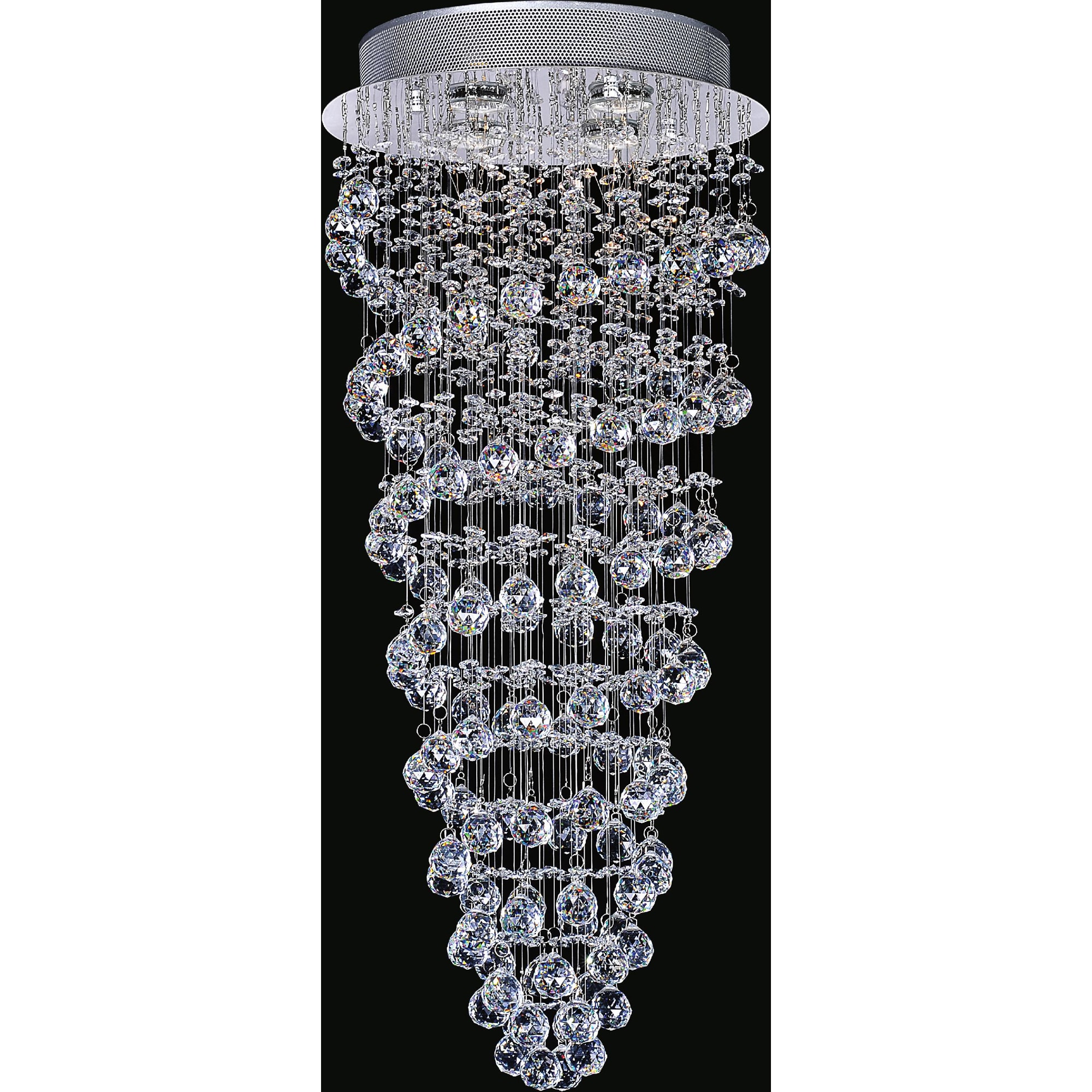 CWI Lighting 6606C14C Double Spiral 4 -Light 14.0-in Multiple finishes Chrome Flush Mount Light