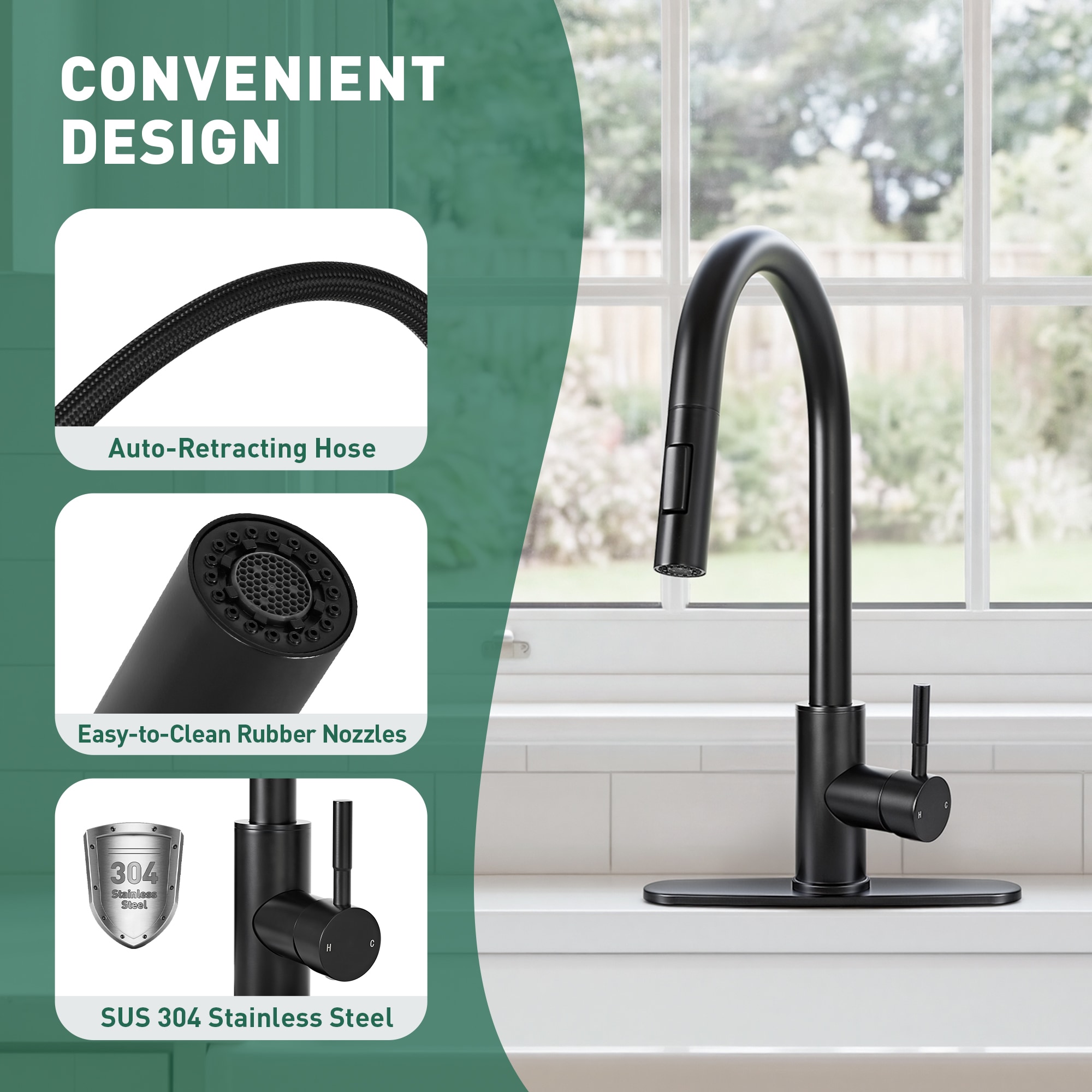 Nauxus NX-SS77301-BK Kitchen-Faucets - View #5