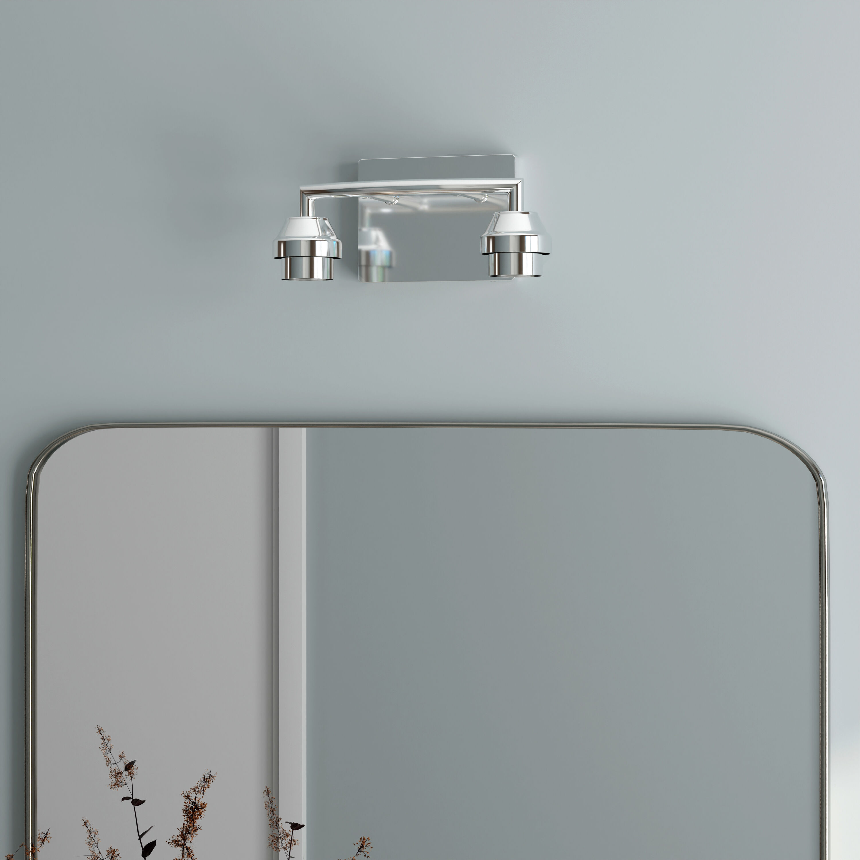 Style Selections VBK120-2CH 10.62-in 2 -Light Polished Chrome Transitional Vanity light