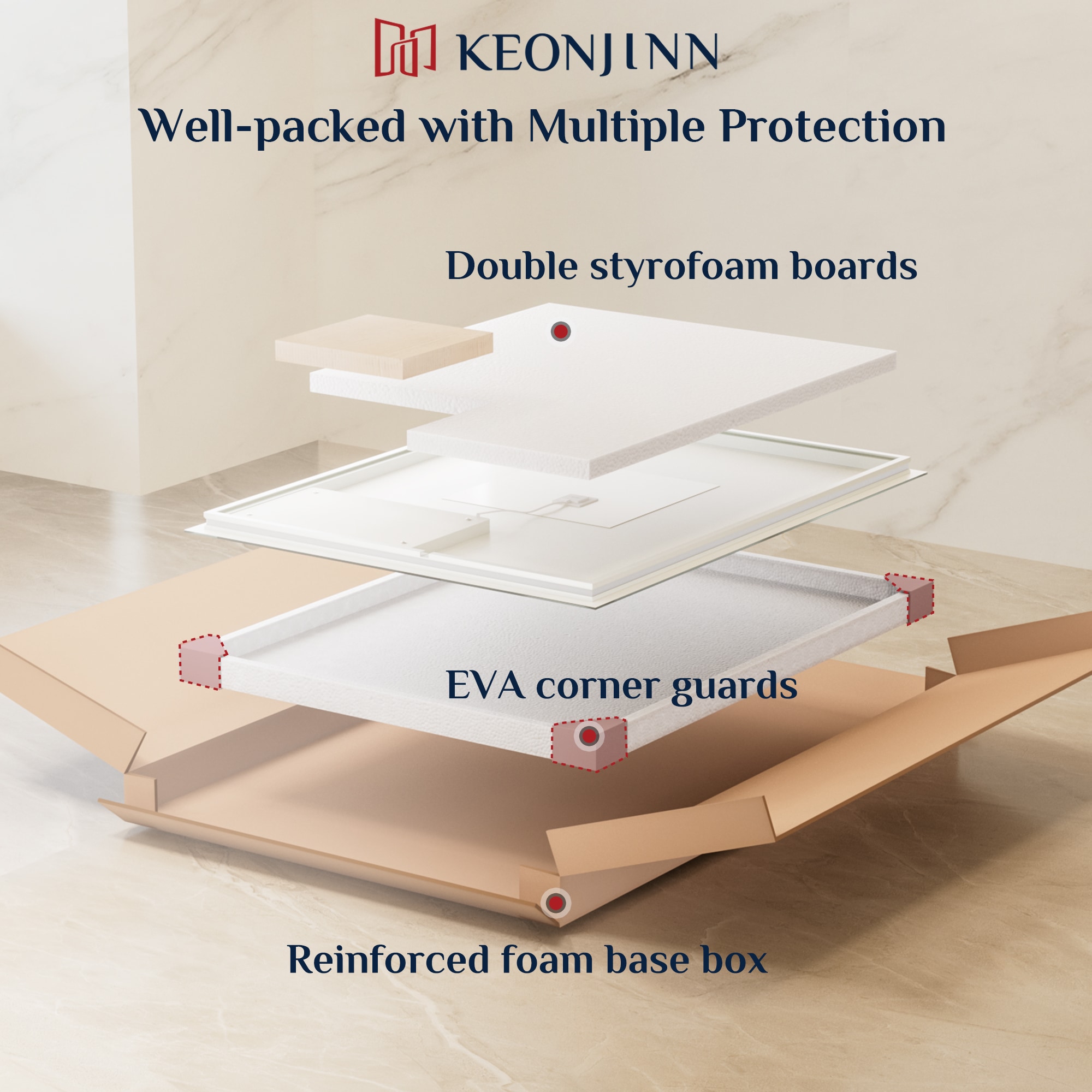 Keonjinn LW-DJ-BX-6191 Framed-Bath-Mirrors - View #13