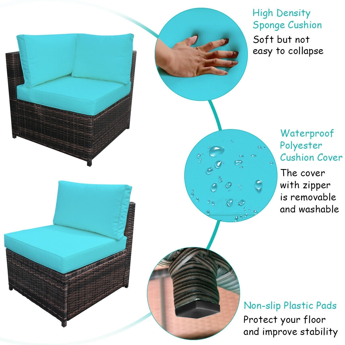 Forclover HBV-HW664TU Patio-Sofas-Daybeds - View #9