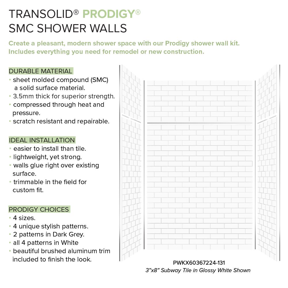 Transolid PWKX60367224-131 Shower-Wall-Surrounds - View #2