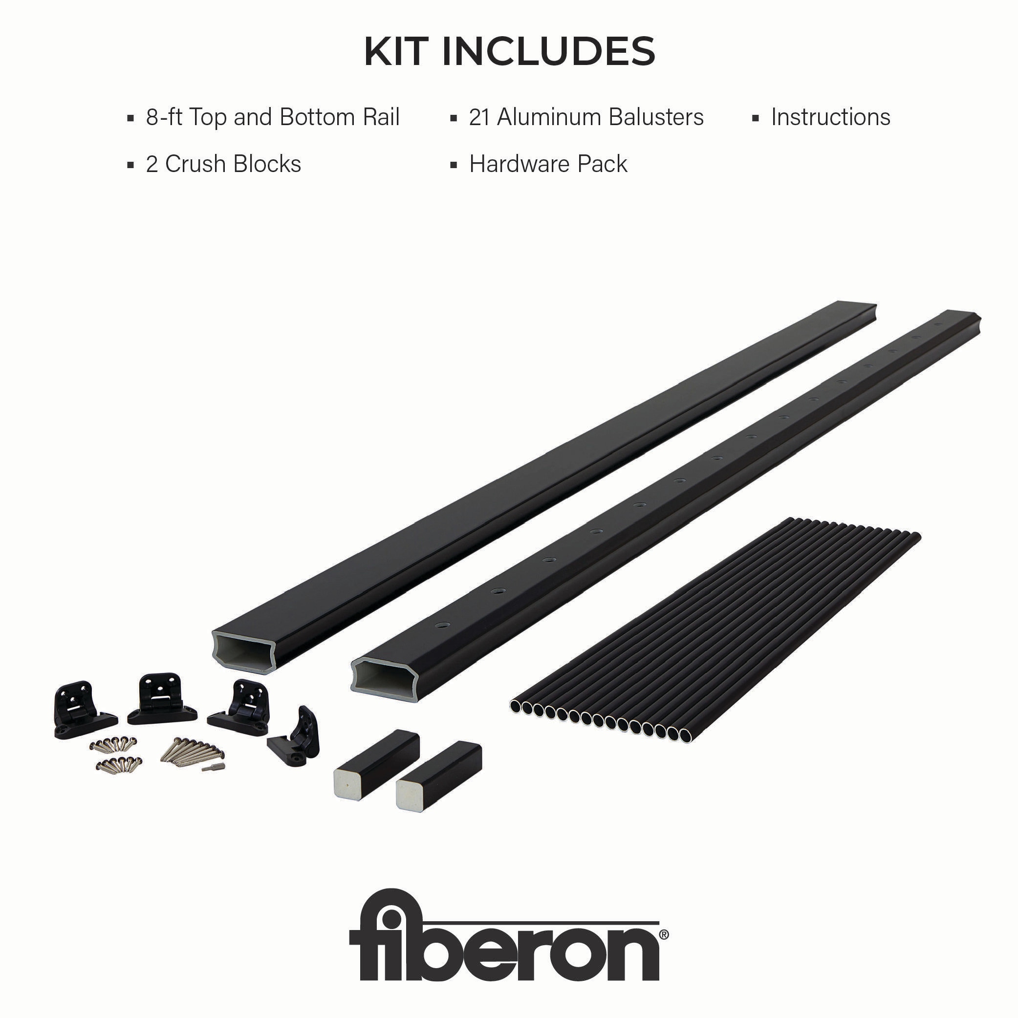 Fiberon Brio 8-Feet Obsidian Finished Stair railing Kit in the Stair ...