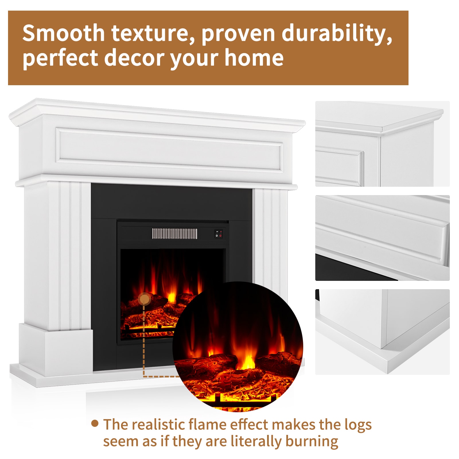 AOXUN H21023GR+H20027 Electric-Fireplaces - View #4