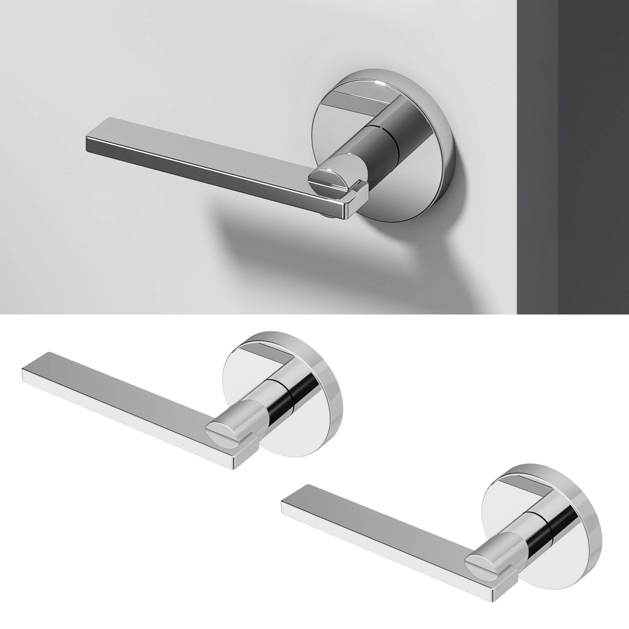 OKUN Valli Chrome Interior or Hall/Closet Dummy Door Handle 2 -Pack