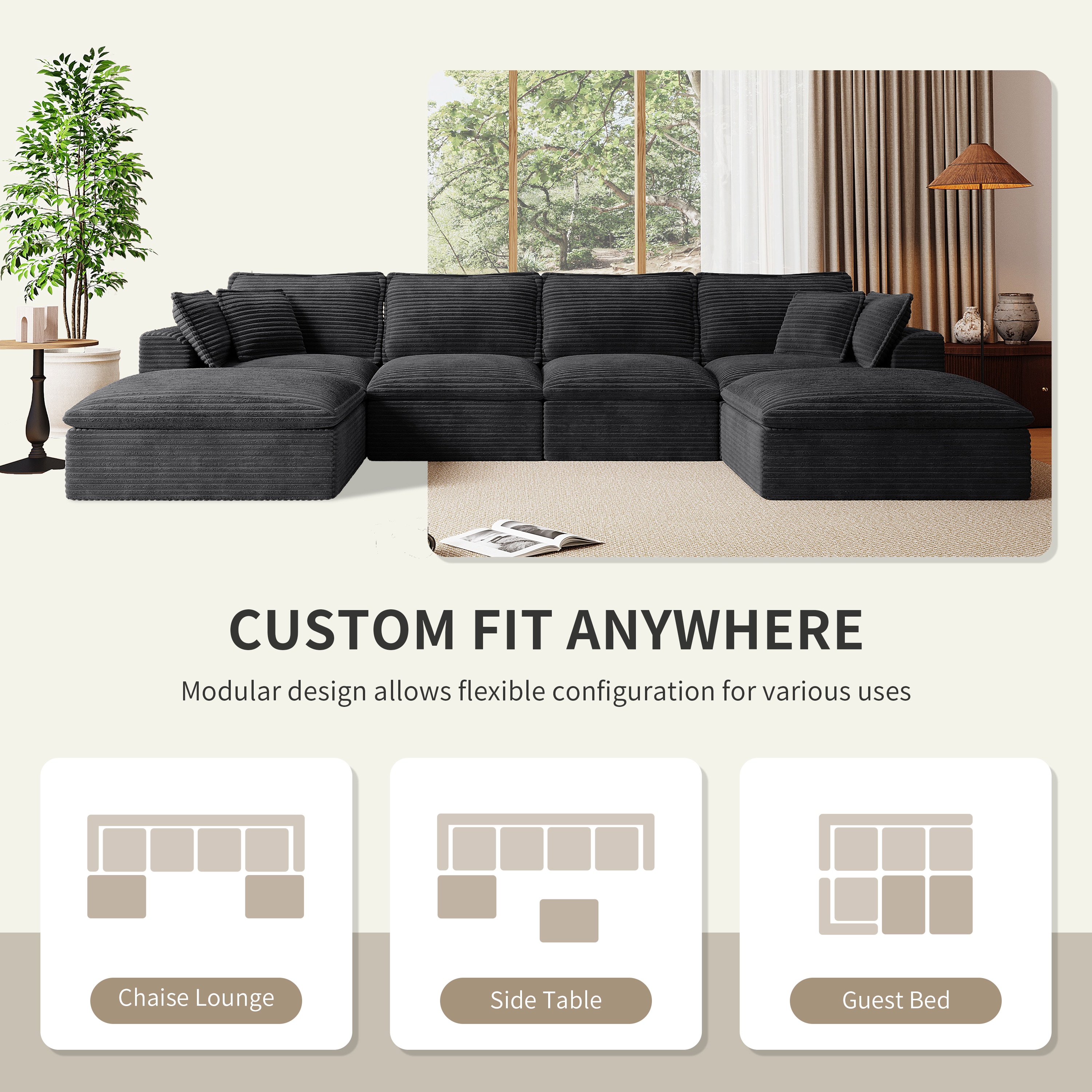 ModernLuxe L3P-N723S9728B Sofas-Loveseats - View #5