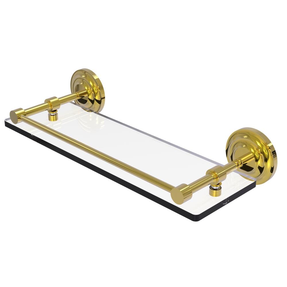Allied Brass QN-1/16-GAL-PB Que New Polished Brass Wall mount Bathroom Shelf ( 16-in x 3-in x 5-in )