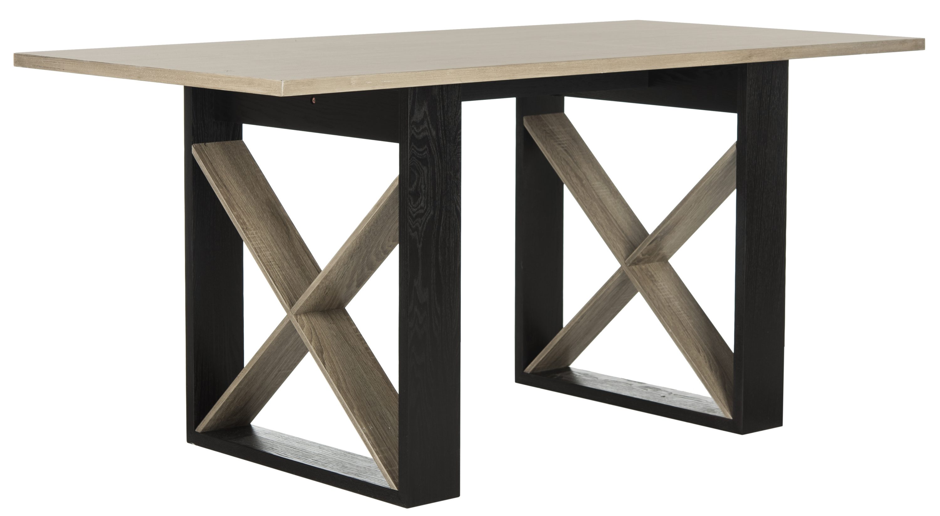 Park Avenue Inspired Light Grey Rectangular Wood Dining Table