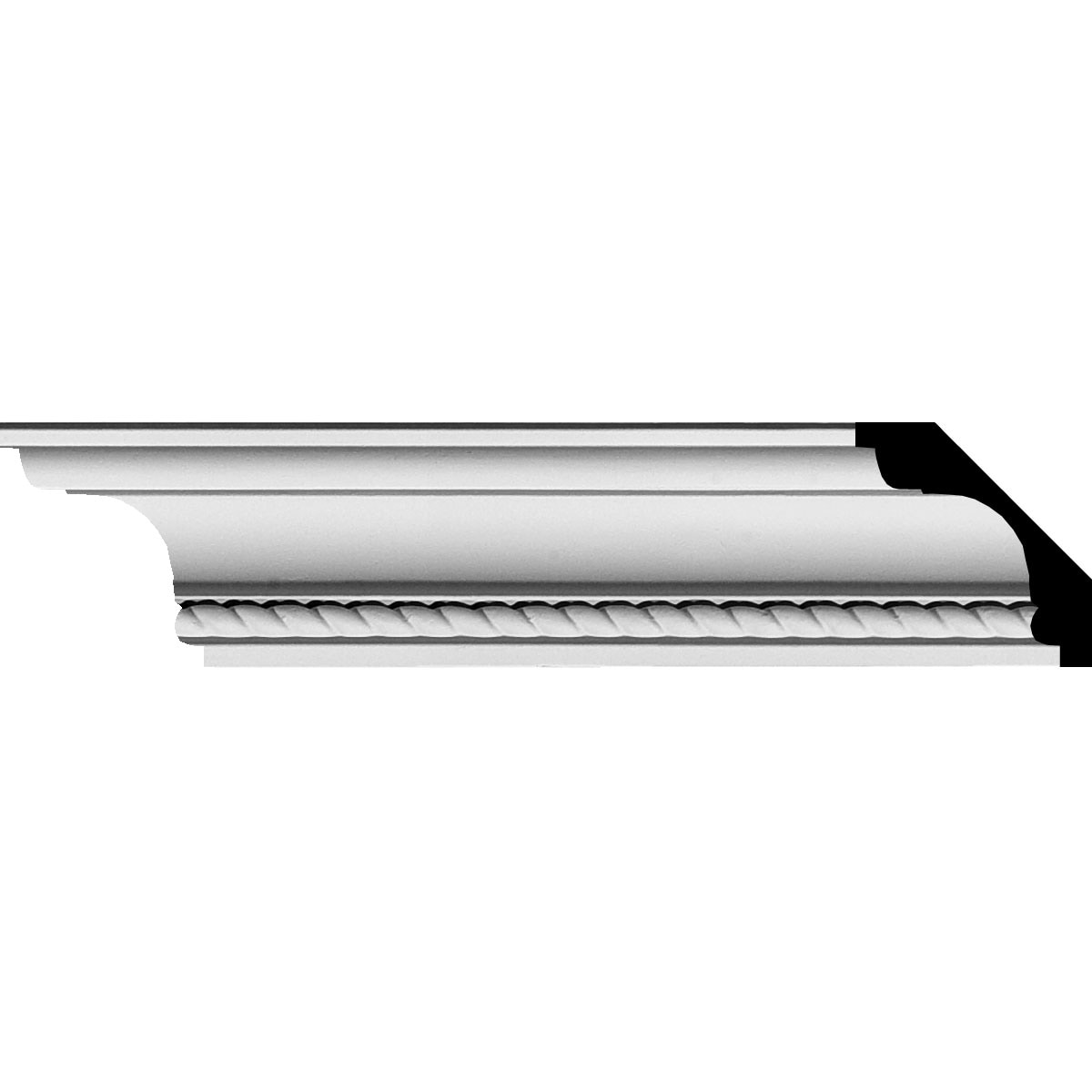 Ekena Millwork 686392 Leandros Rope 2-in x 7-ft 10-1/2-in Primed Urethane 686392 Crown Moulding 12 -Pack