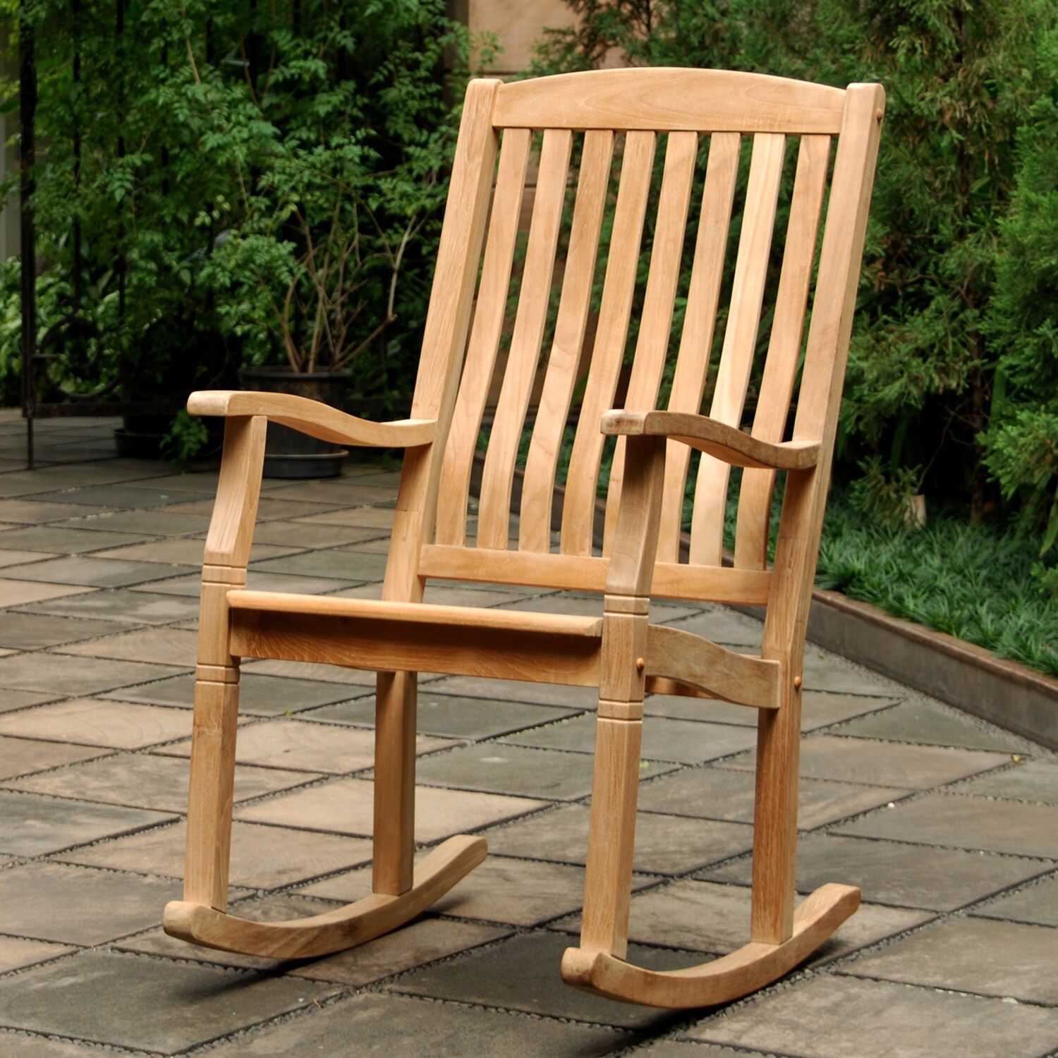 Cambridge Casual Heaton Natural Teak Wood Frame Rocking Chair With Slat   45502264 