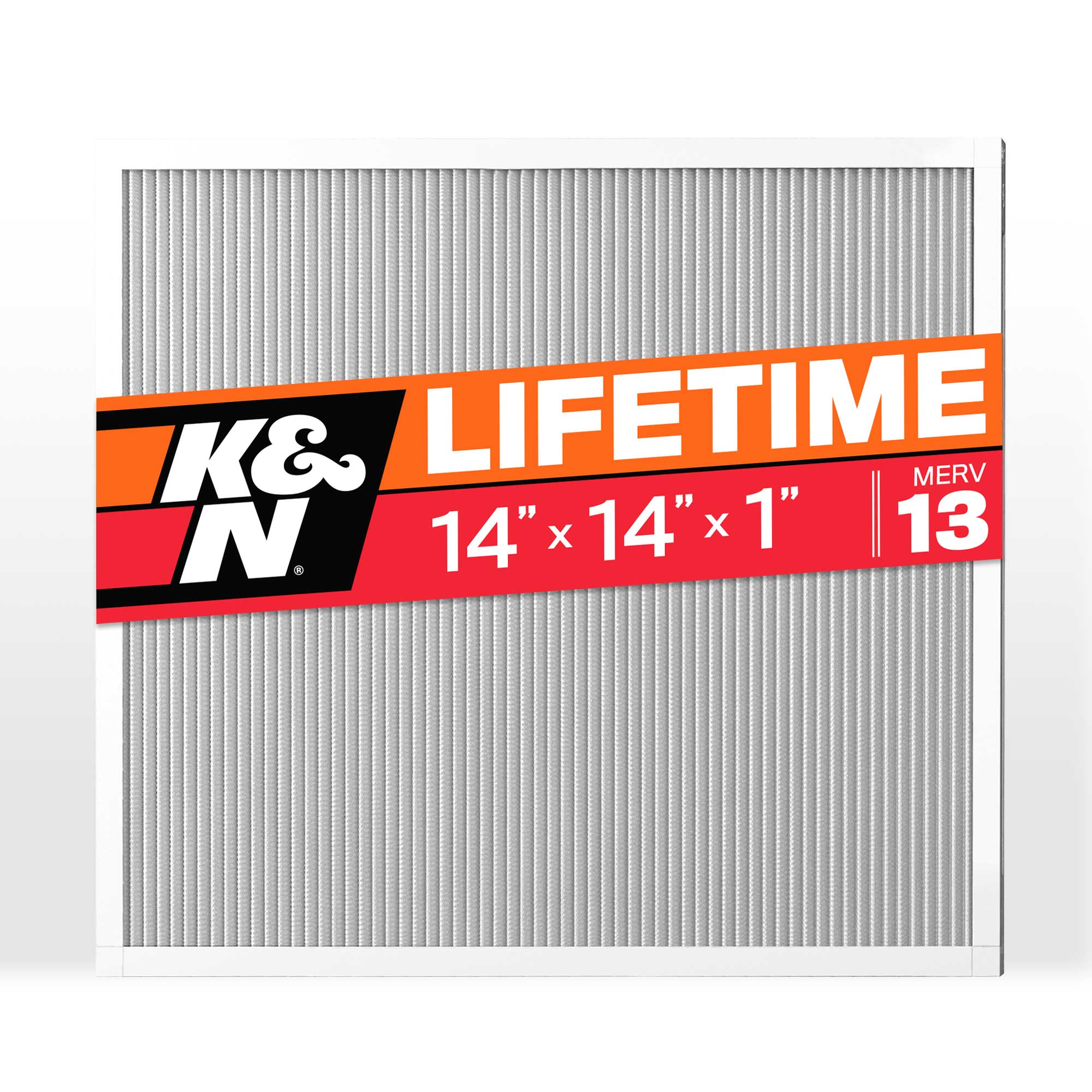K&N 14-in W x 14-in L x 1-in Washable MERV 13 Pleated Air Filter