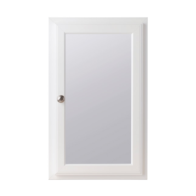 Style Selections 15 75 In X 25 Recessed Mount White Mirrored Medicine Cabinet The Cabinets Department At Lowes Com