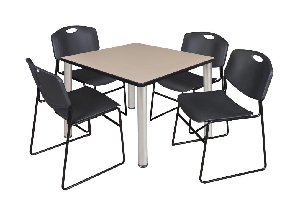 Regency TB4242BEBPCM44BK Breakroom Off-white 4-Person Training Table (42-in W x 29-in H)