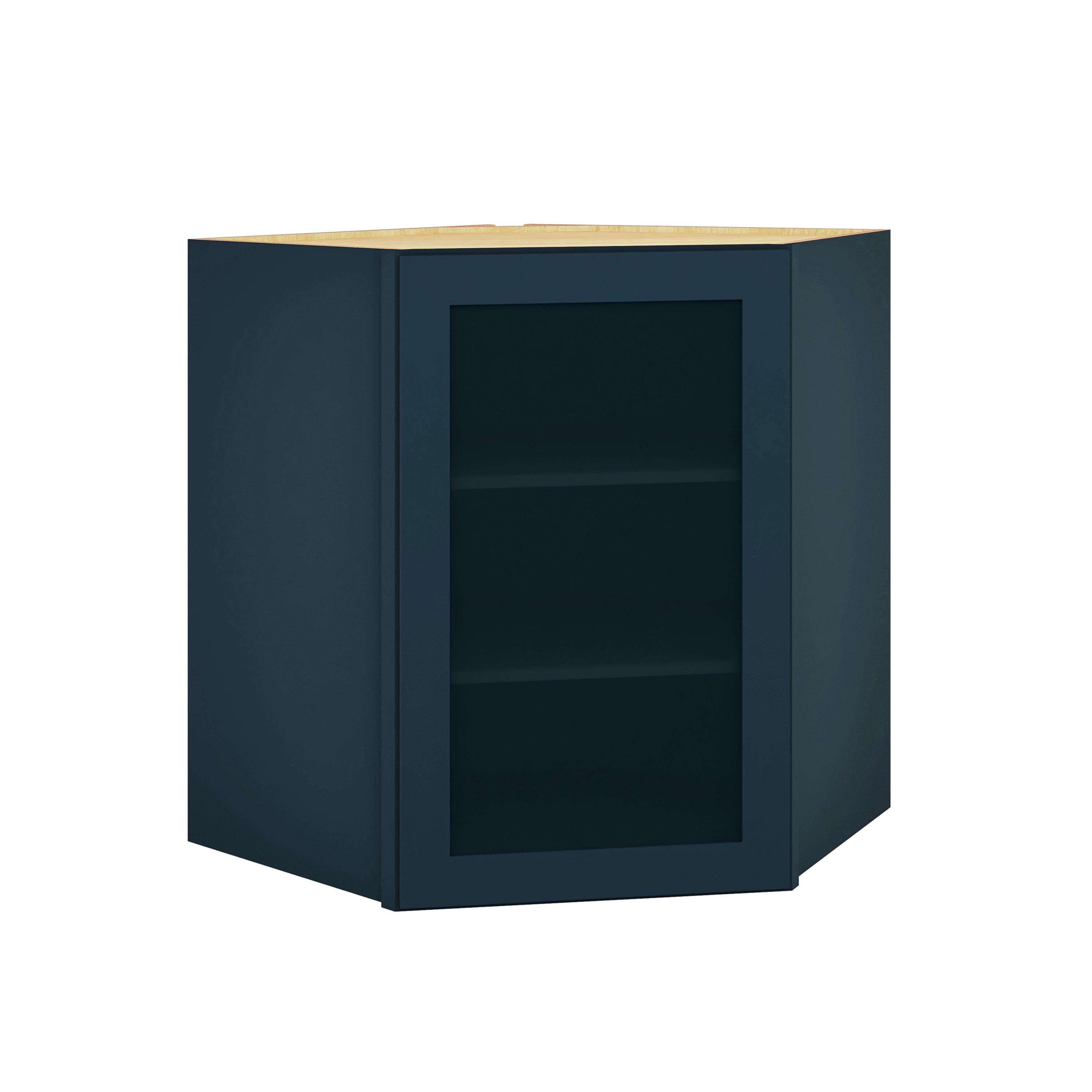 Diamond Express 330 DWCG302424R Jamestown 30-in W x 30-in H x 12-in D Regatta Blue Diagonal Corner wall Fully assembled Plywood Cabinet (Cut for Glass Shaker)
