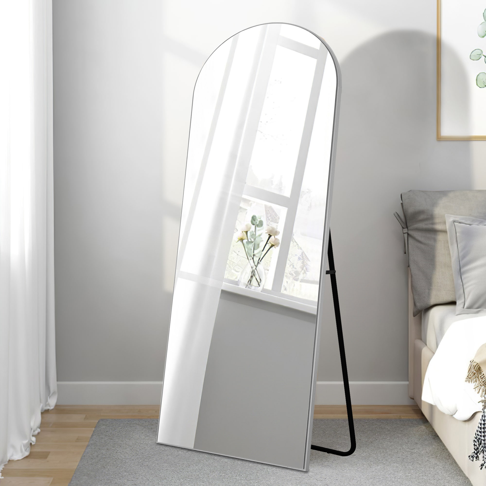 Dovelina M15050-S-S264 20-Inches W x 59.0-Inches H Rectangle Sliver Framed Full Length Floor Mirror