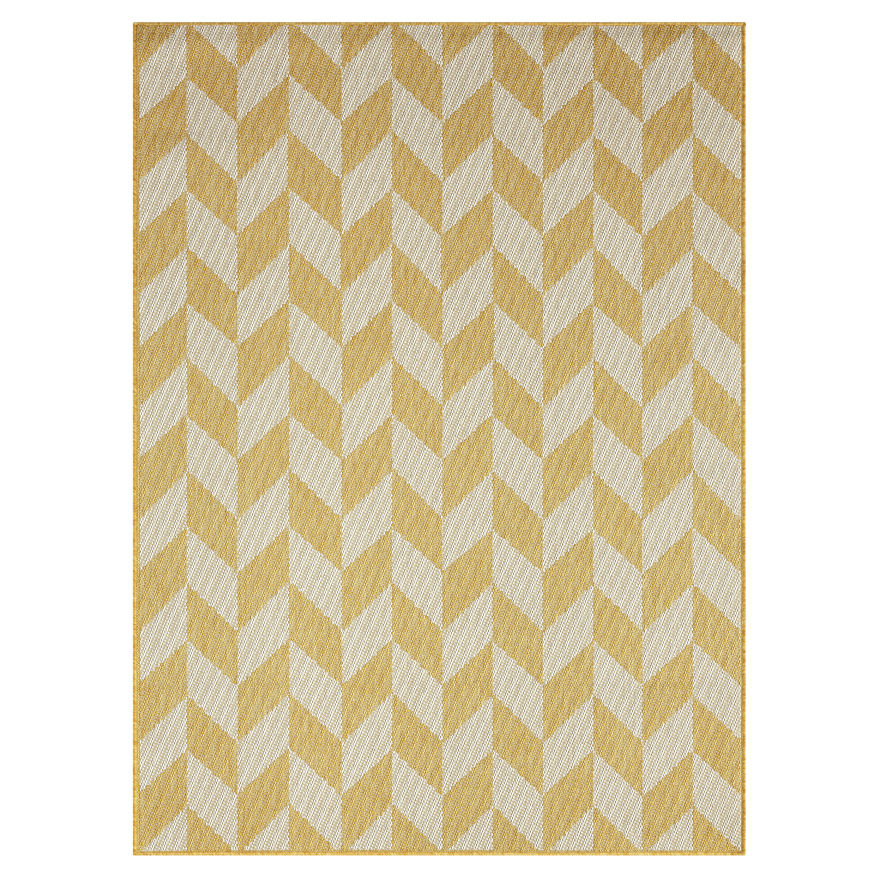 Nicole Miller 2A-4554-250 6 x 9 (ft) Loomed Polypropylene Yellow Rectangular Indoor/Outdoor French Country Area rug