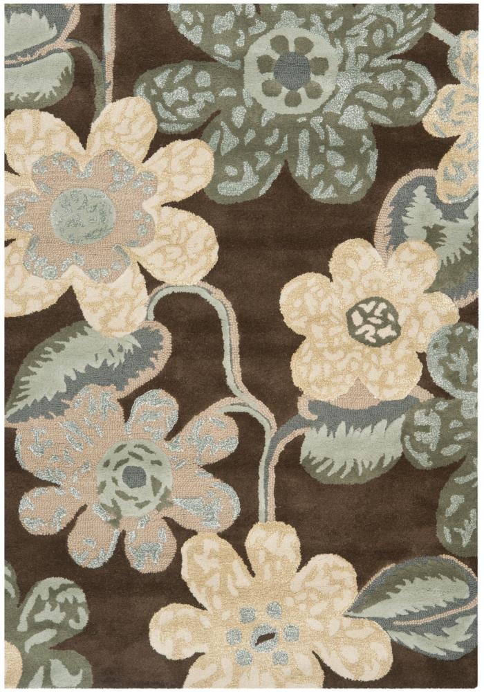 Hand-Tufted Multicolor Floral Wool Rug 4' x 6'