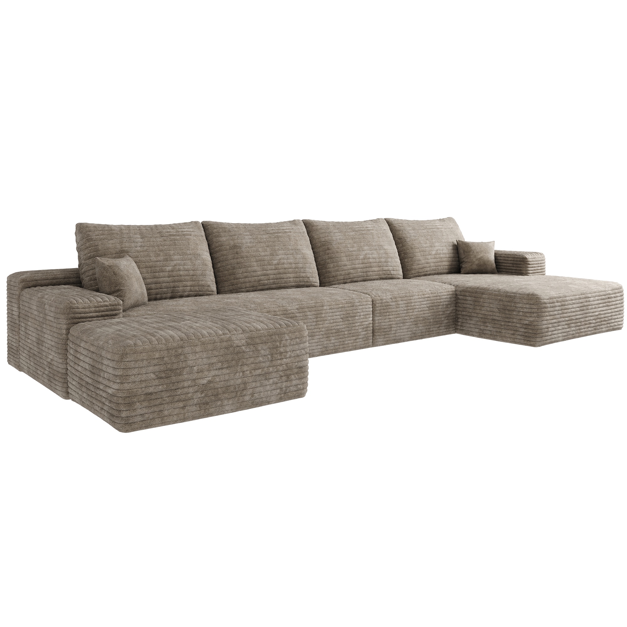 Bybafun YE9600051 135.4-in W Modern Camel 6-seater Sectional