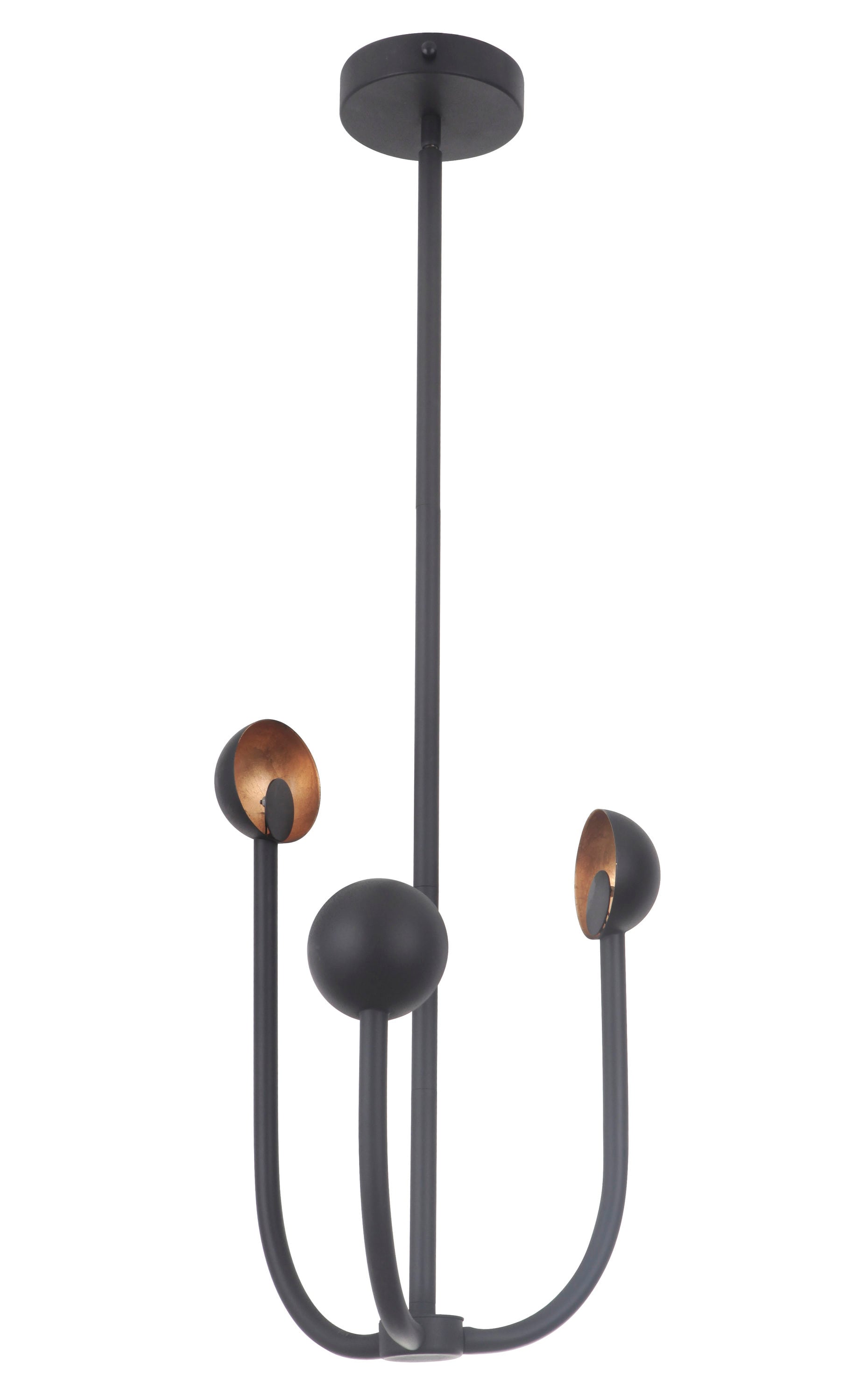 Craftmade 49223-MBKGL-LED Foundry 3 -Light Matte Black Modern/contemporary Integrated LED For Use in Bedrooms, Dining Rooms, Foyers, Kitchens, Living Rooms Chandelier