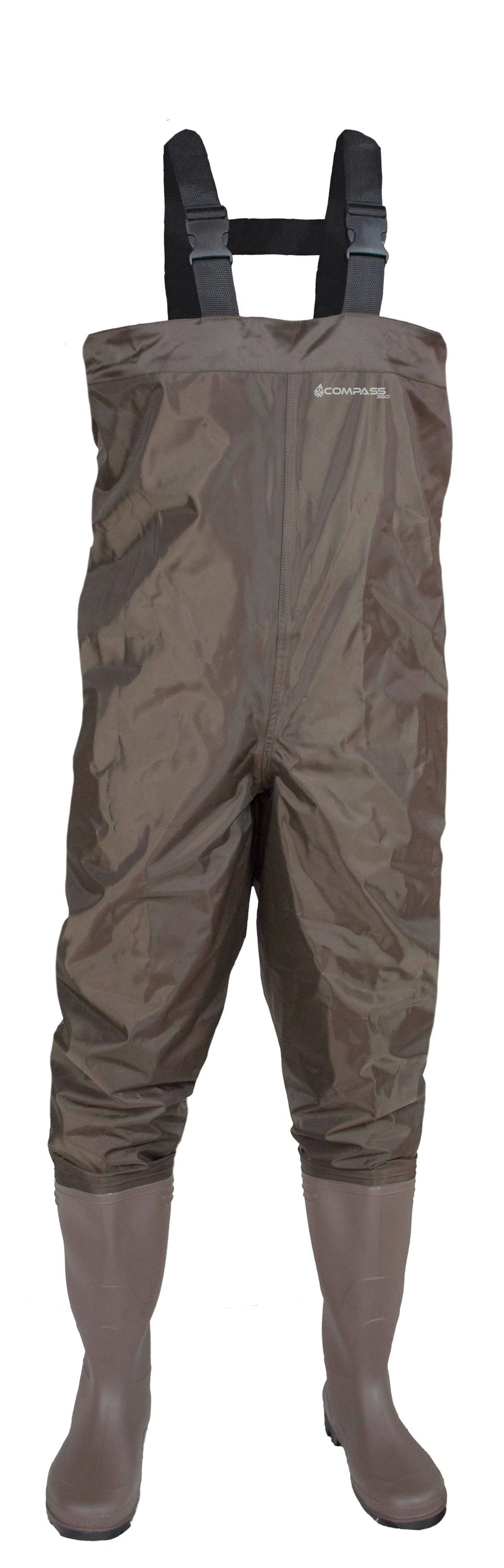 Compass 360 Windward PVC Chest Wader Cleated Dark Brown Size 10