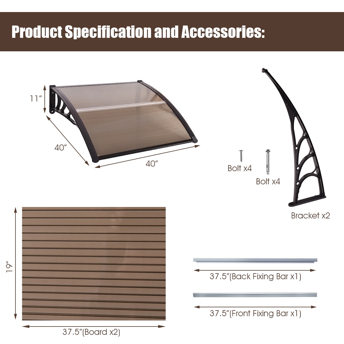 Costway OP3125BNBKNEW awnings - View #2