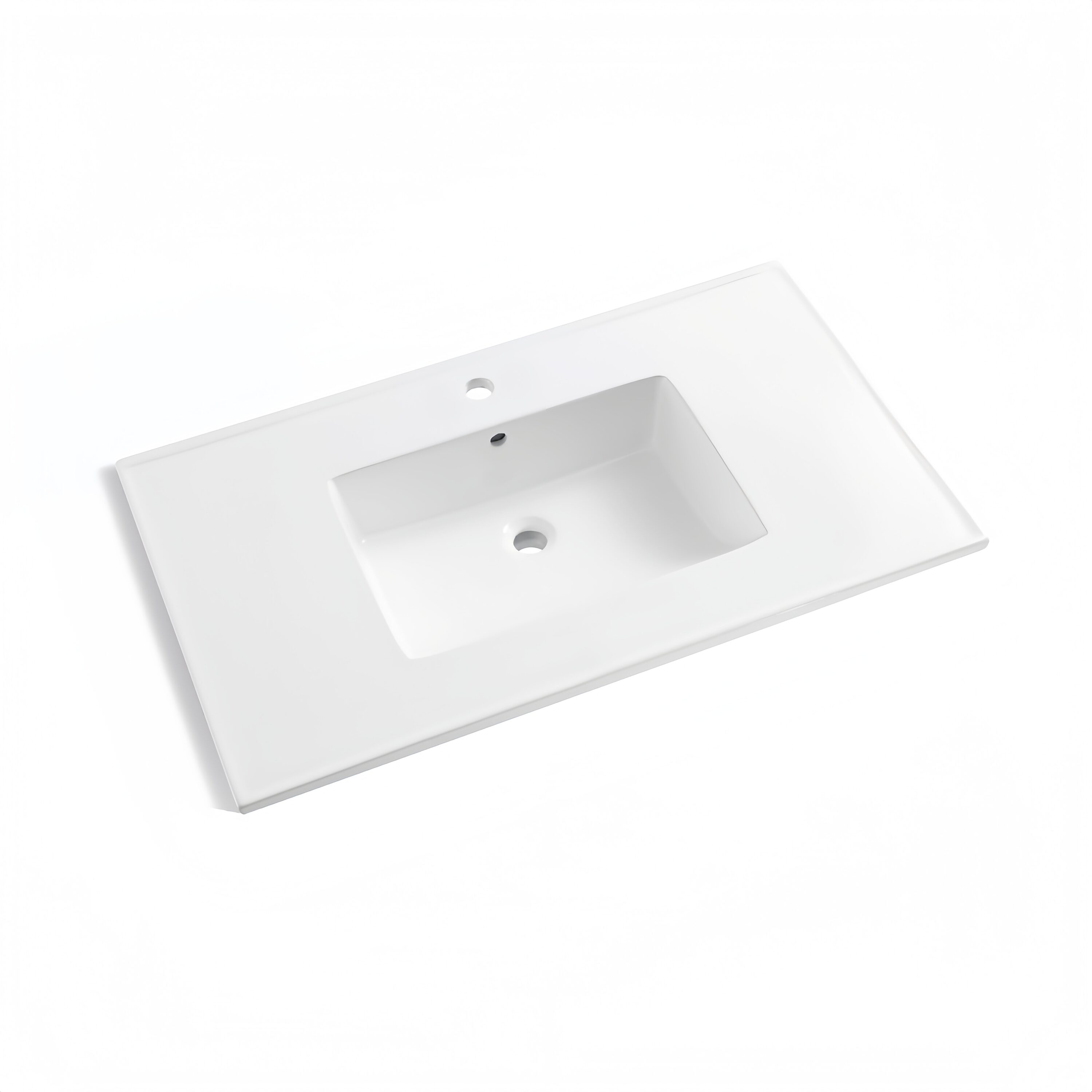 MELLIN LSAF096 36-in x 22-in White Ceramic Drop-in Single Sink Single Hole Faucet Mount Bathroom Vanity Top