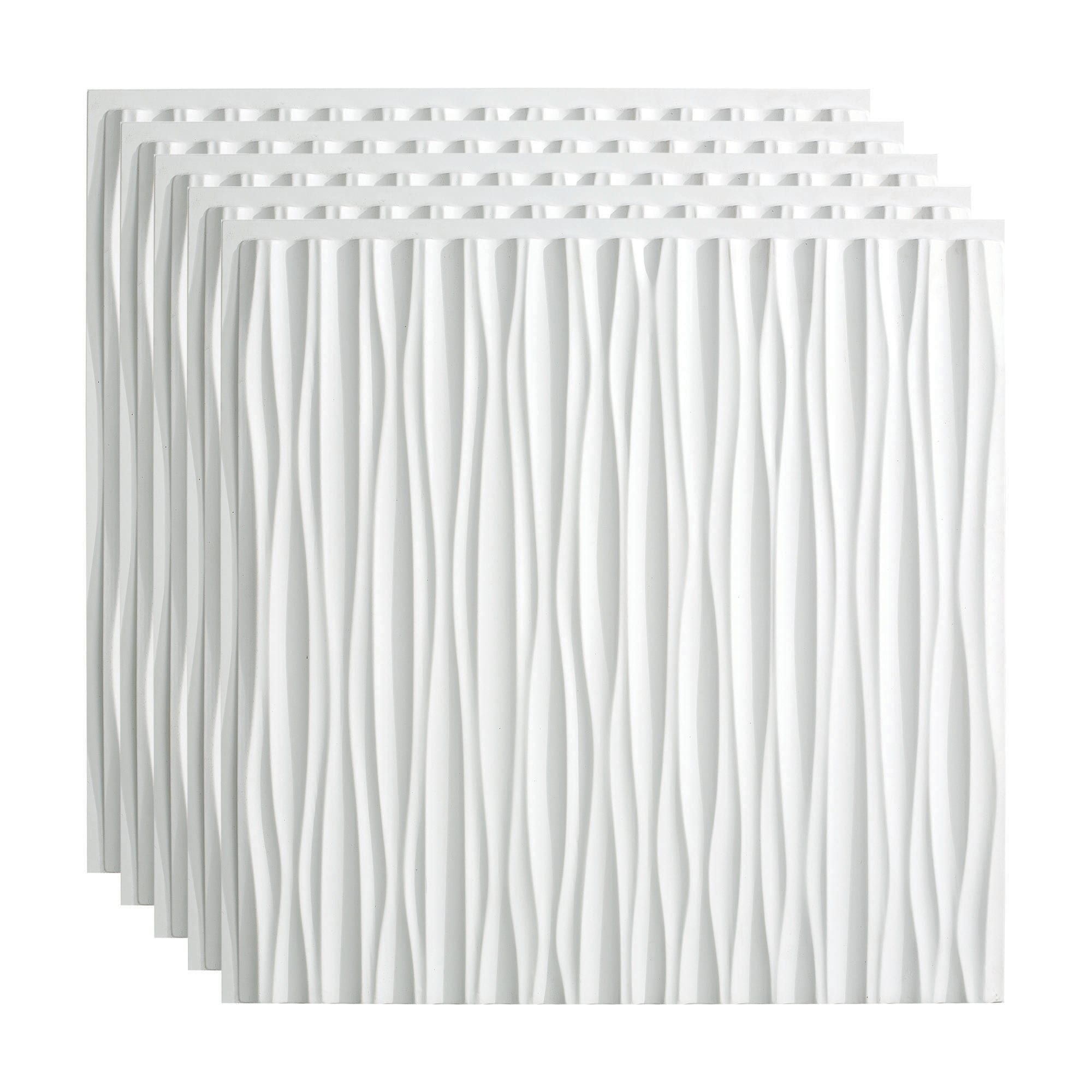 Fasade PG7000 2-ft x 2-ft Dunes Vertical Gloss White PVC Surface-mount Ceiling Tile (5-Pack, 20-sq ft / Case)