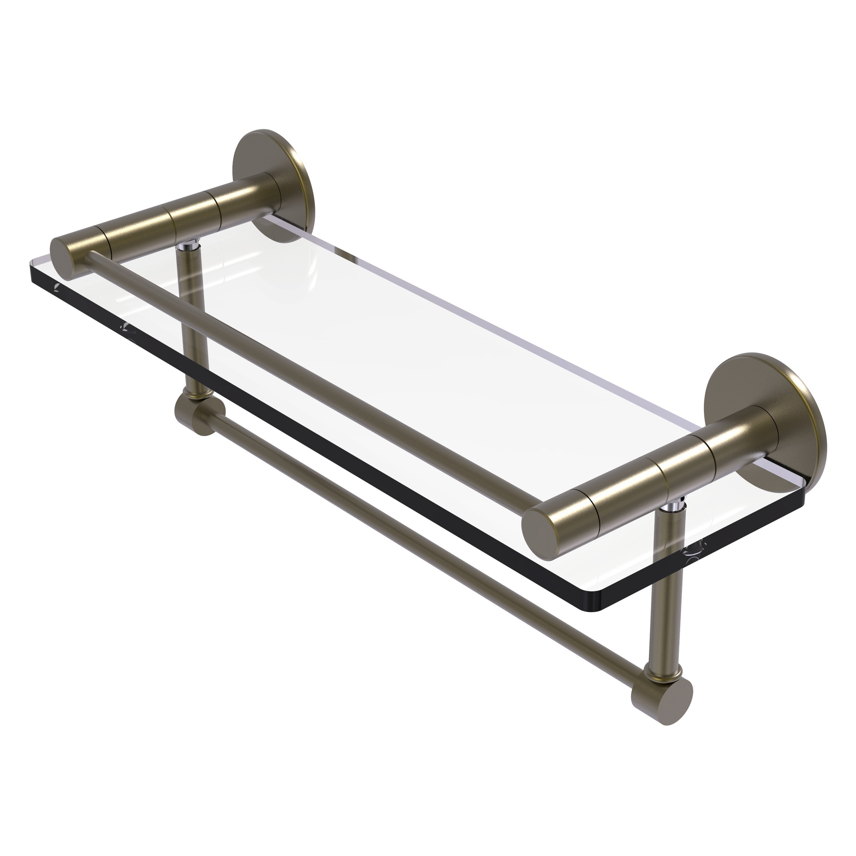 Allied Brass FR-1/16GTB-ABR Fresno Antique Brass Wall mount Bathroom Shelf ( 16-in x 5-in x 5-in )