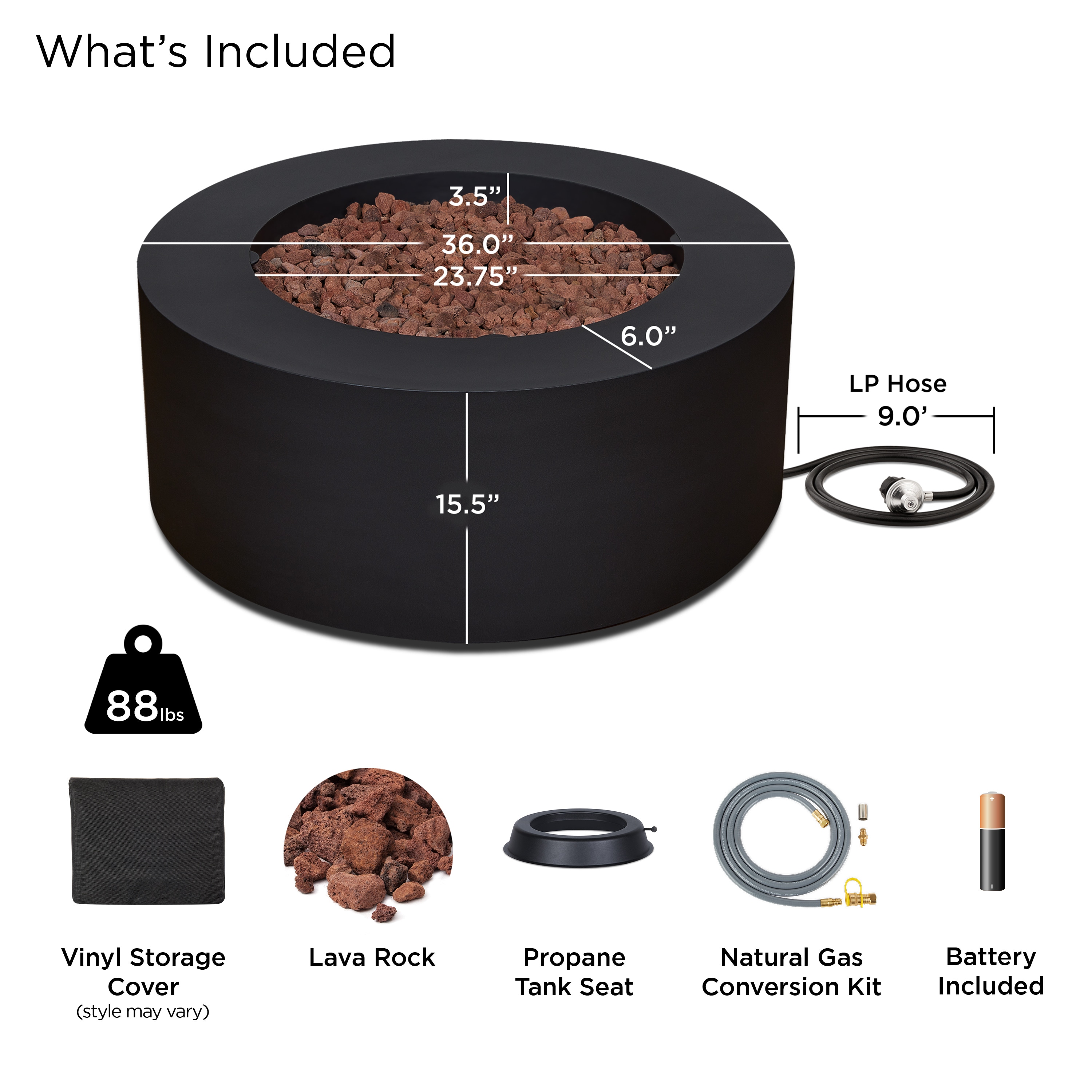 Real Flame C9815LP-BLK Outdoor-Gas-Firepits - View #5