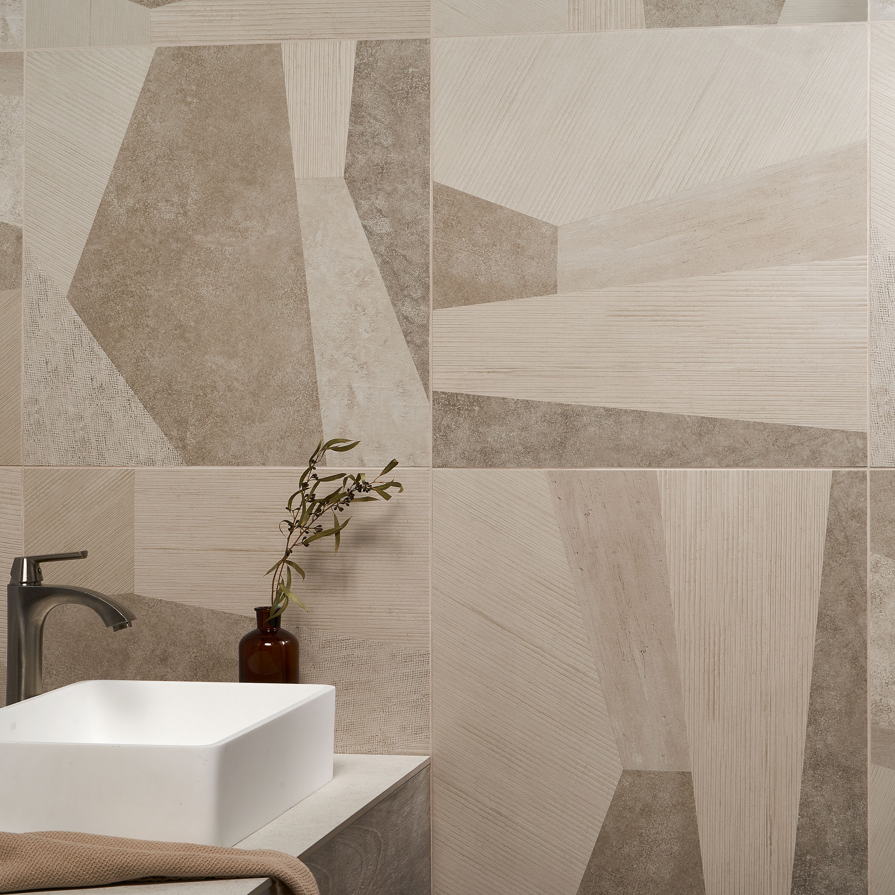 Taupe Large Format Matte Porcelain Floor and Wall Tile