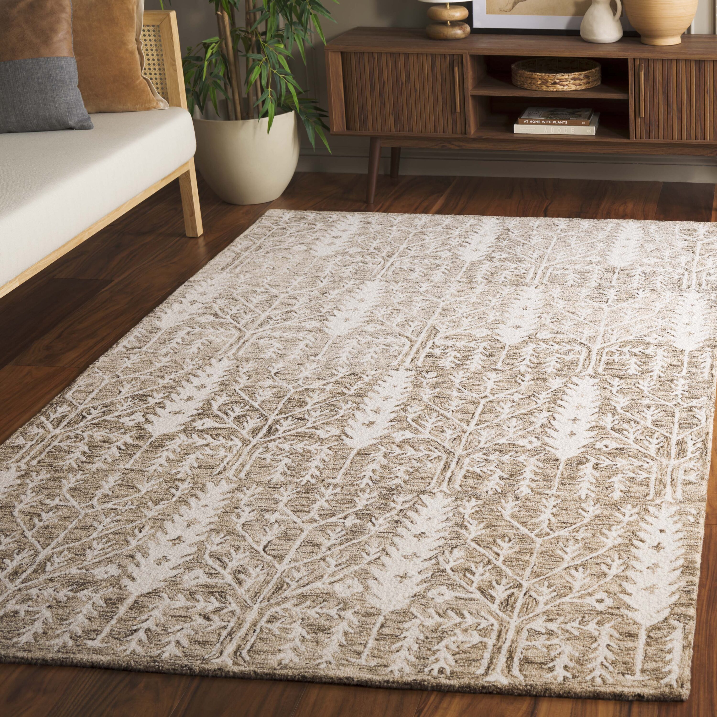  Jardin 852 Light Brown/Ivory Transitional 4Ft x 6Ft Small Rectangle Rug