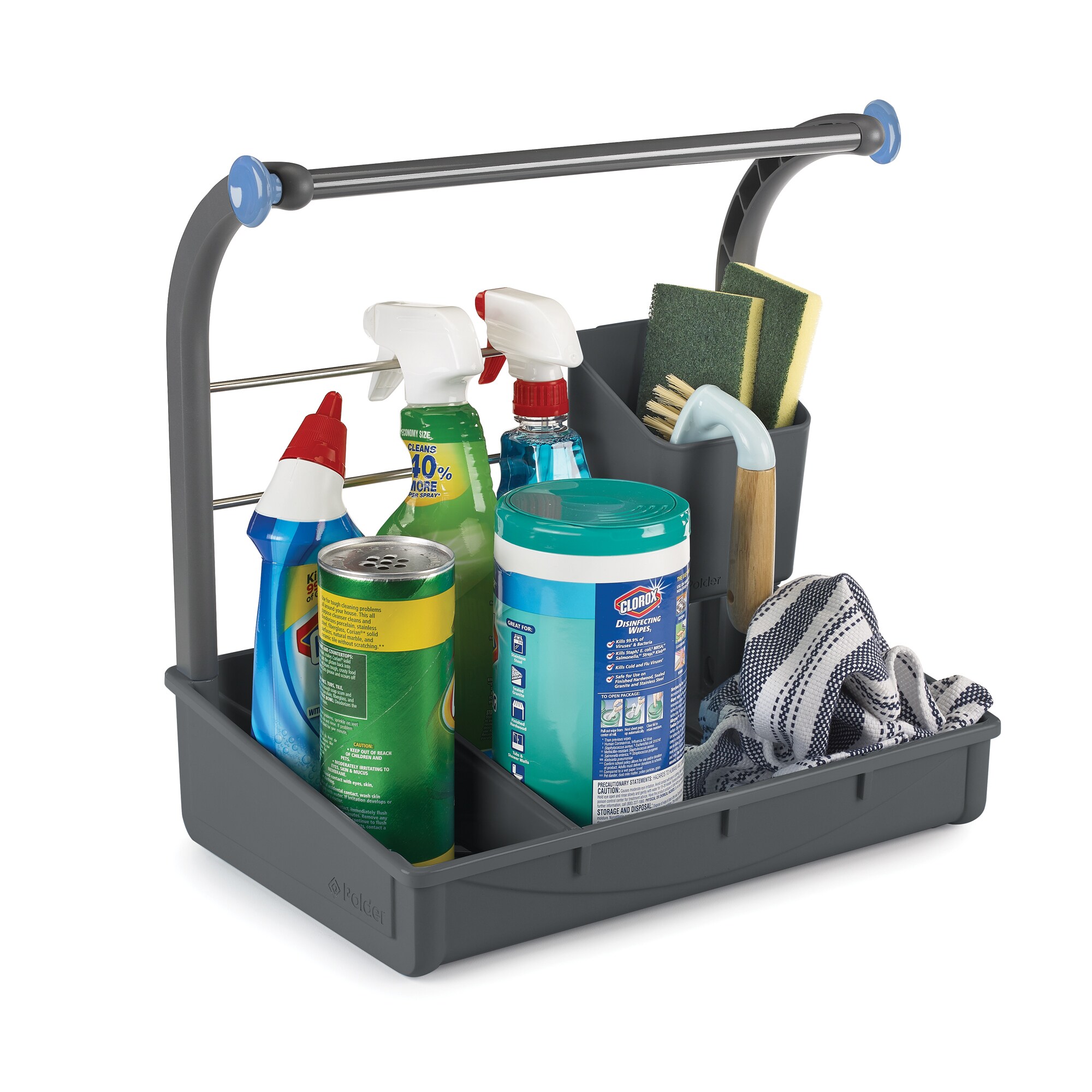 Gray Polder Under Sink Cleaning Supplies Organizer/Storage Caddy 
