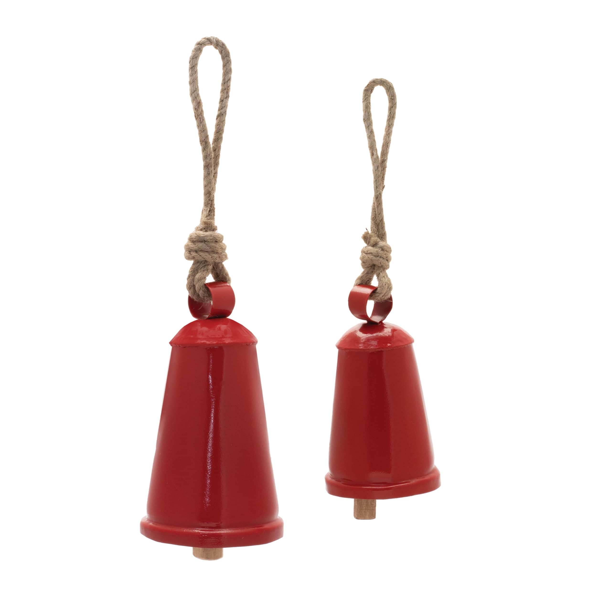 Melrose International 94342DS Bell (Set of 4) 6.5H 8H Iron/Rope