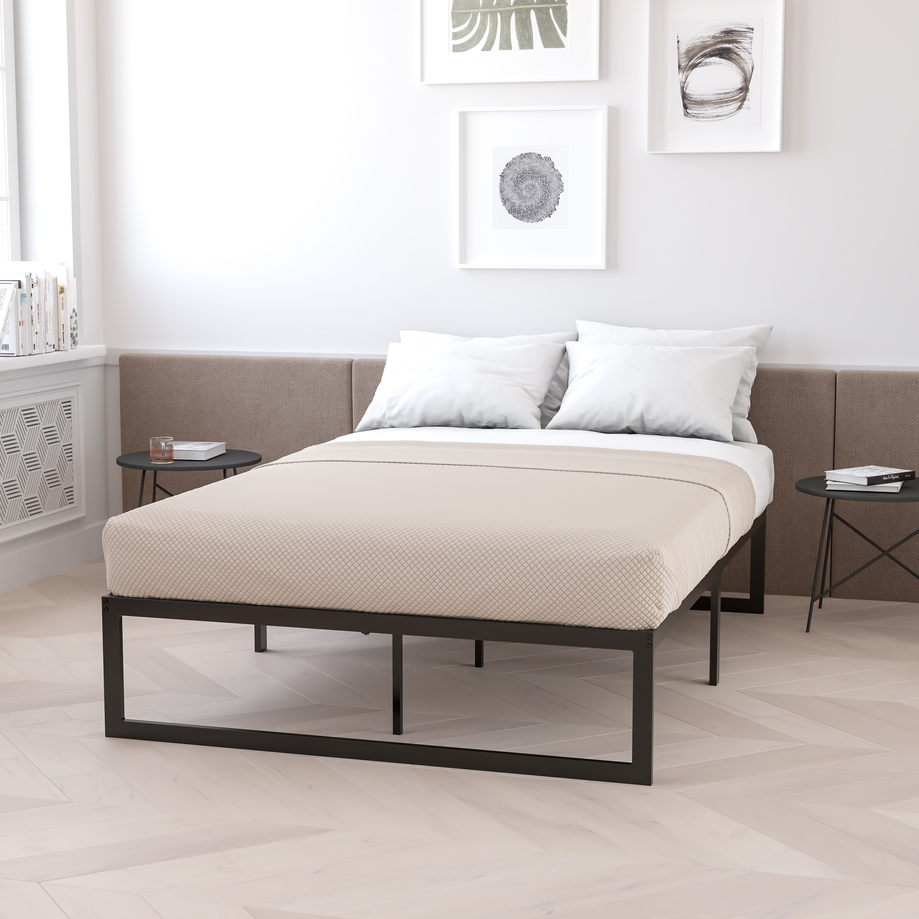 Flash Furniture 889142630593 Lana Black King Metal Platform Bed