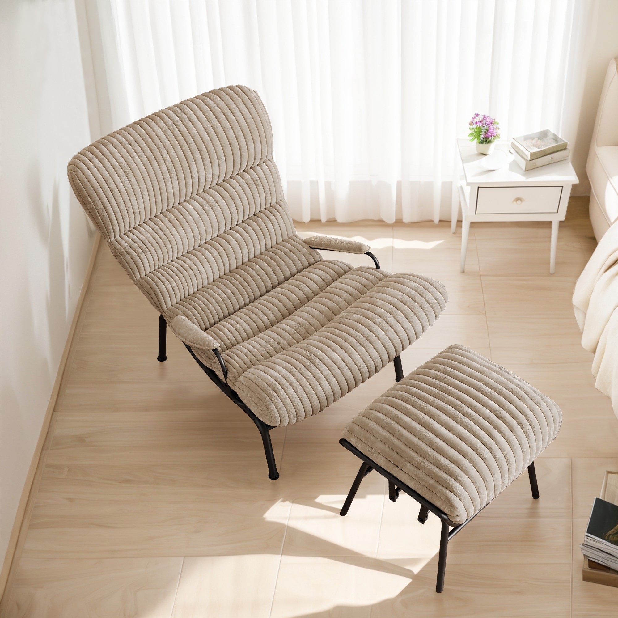 Ovios OYYDL-240 Modern Beige (Plush Corduroy) Rocking Chair