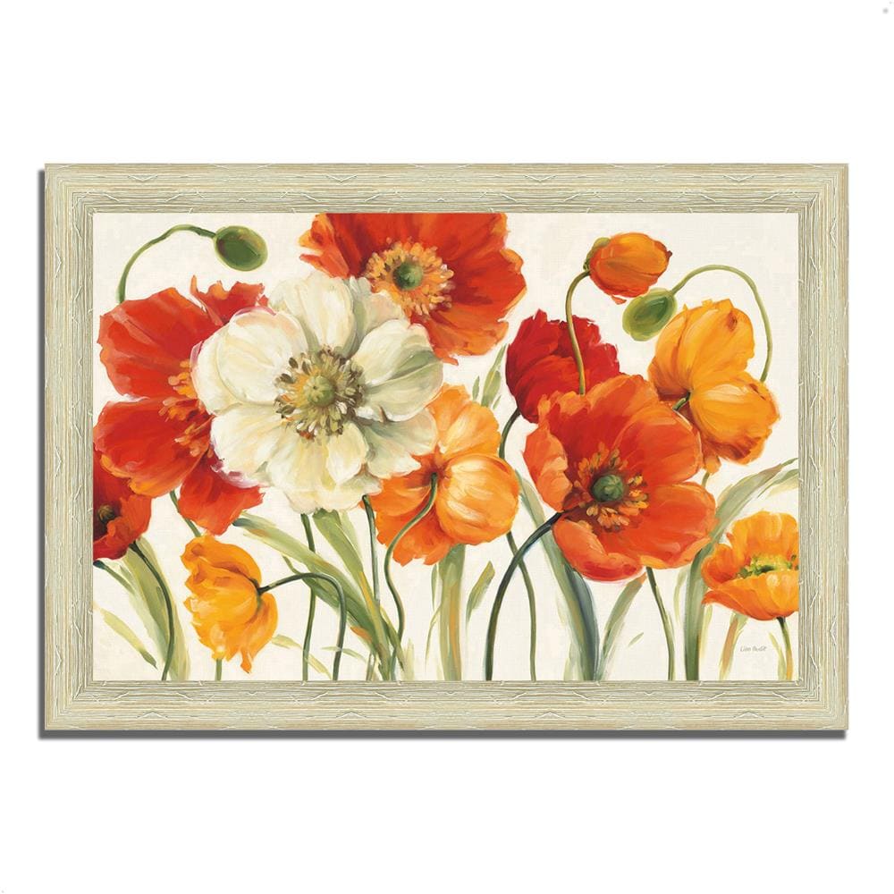 Tangletown Fine Art White Wood Framed 26-in H x 36-in W Floral Paper ...