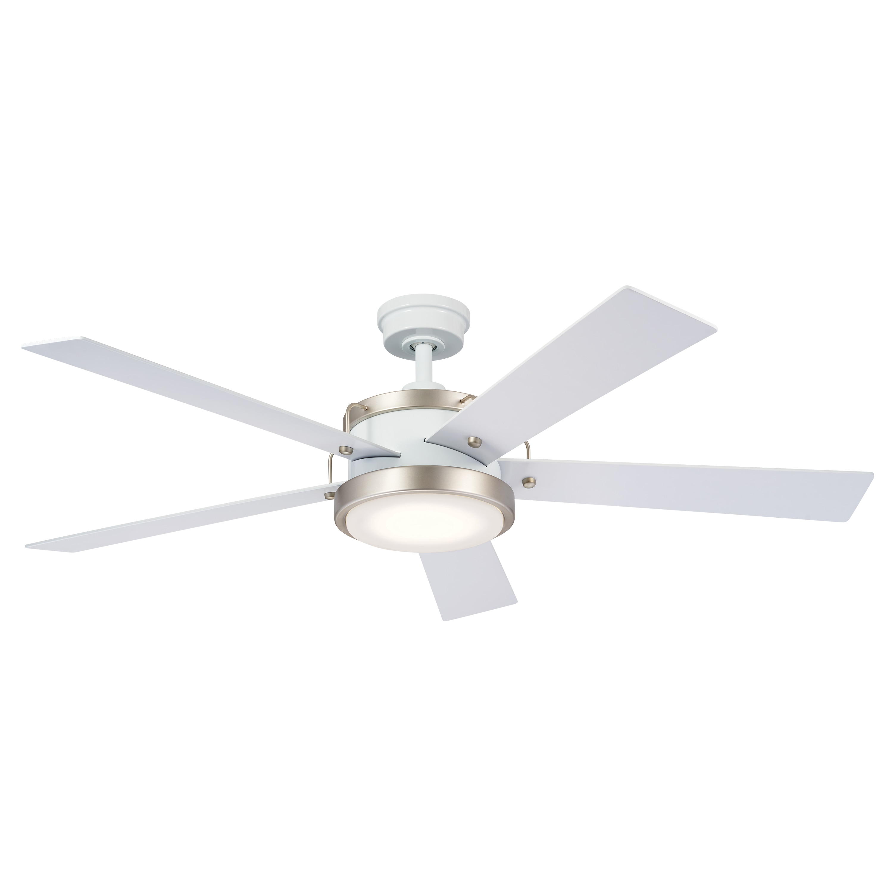 Kichler 330045WH Salvo 56-in Integrated LED White with White Blades Ceiling Fan With Light - Remote Included ( 5 -Blade )