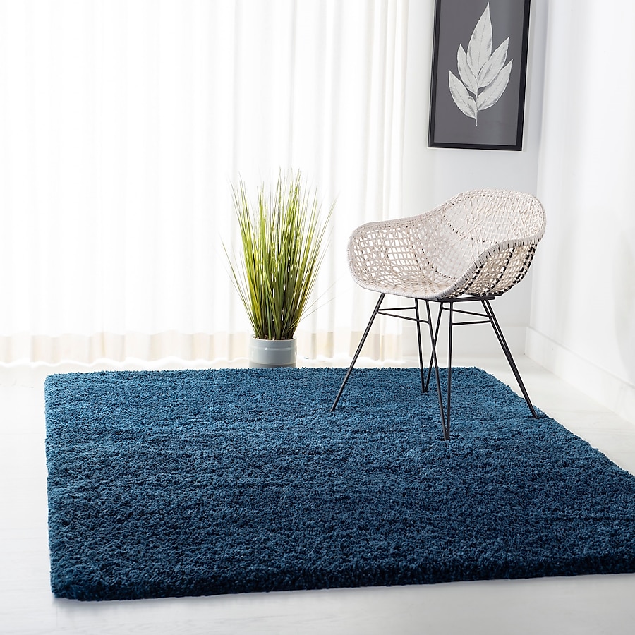 Safavieh Fontana Shag Clarisse 7 x 7 Blue Square Indoor Solid Area Rug Safavieh Fontana Shag Clarisse 7 x 7 Blue Square Indoor Solid Area Rug