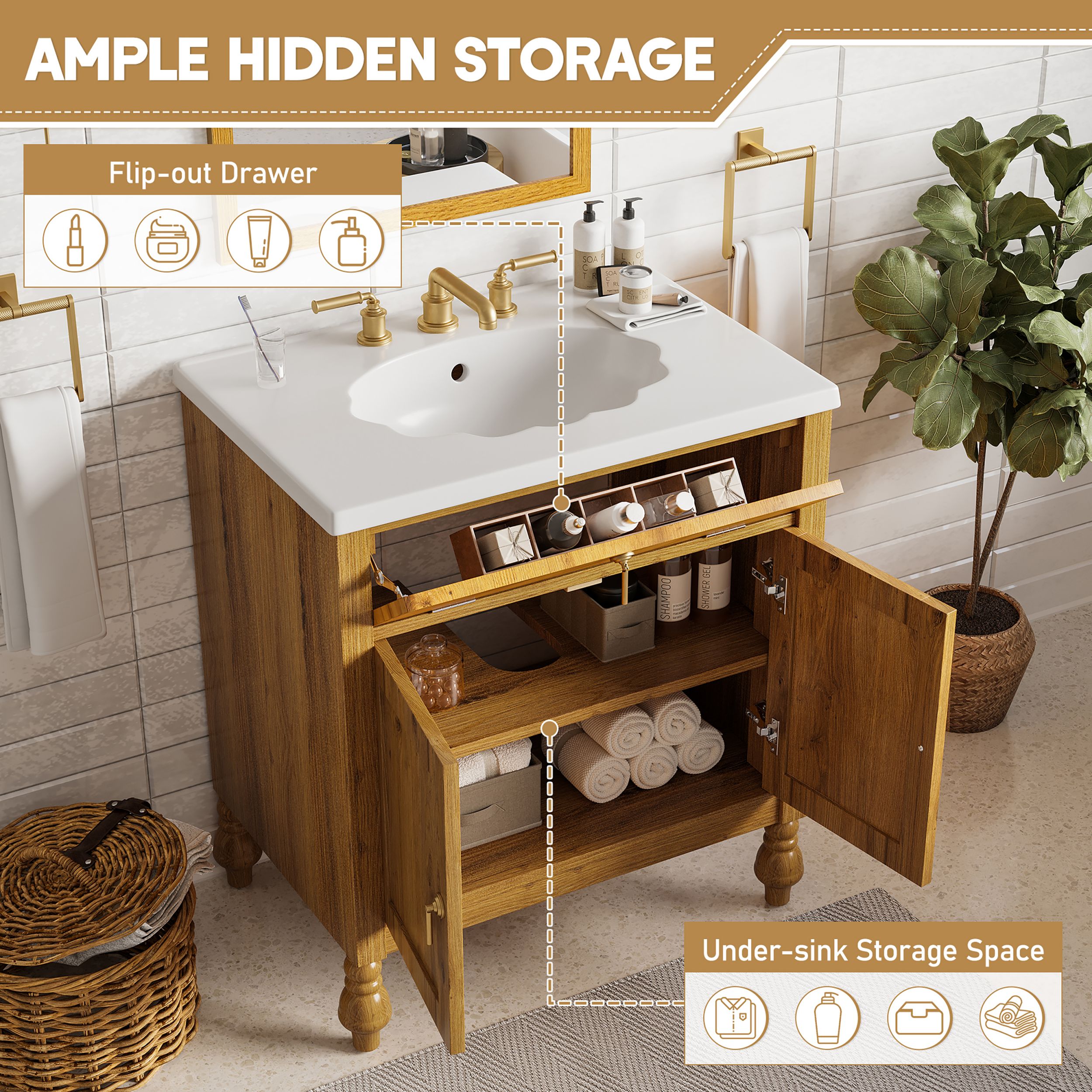 WELLFOR GIBEMR8436S Bath-Vanity-Combo - View #4